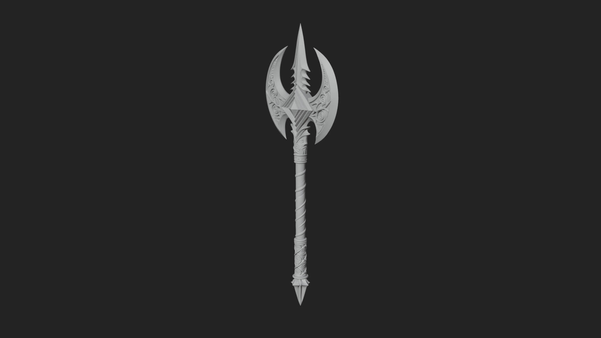 Winged Blade Halberd Model Design 3 3D Print Model 3D Model