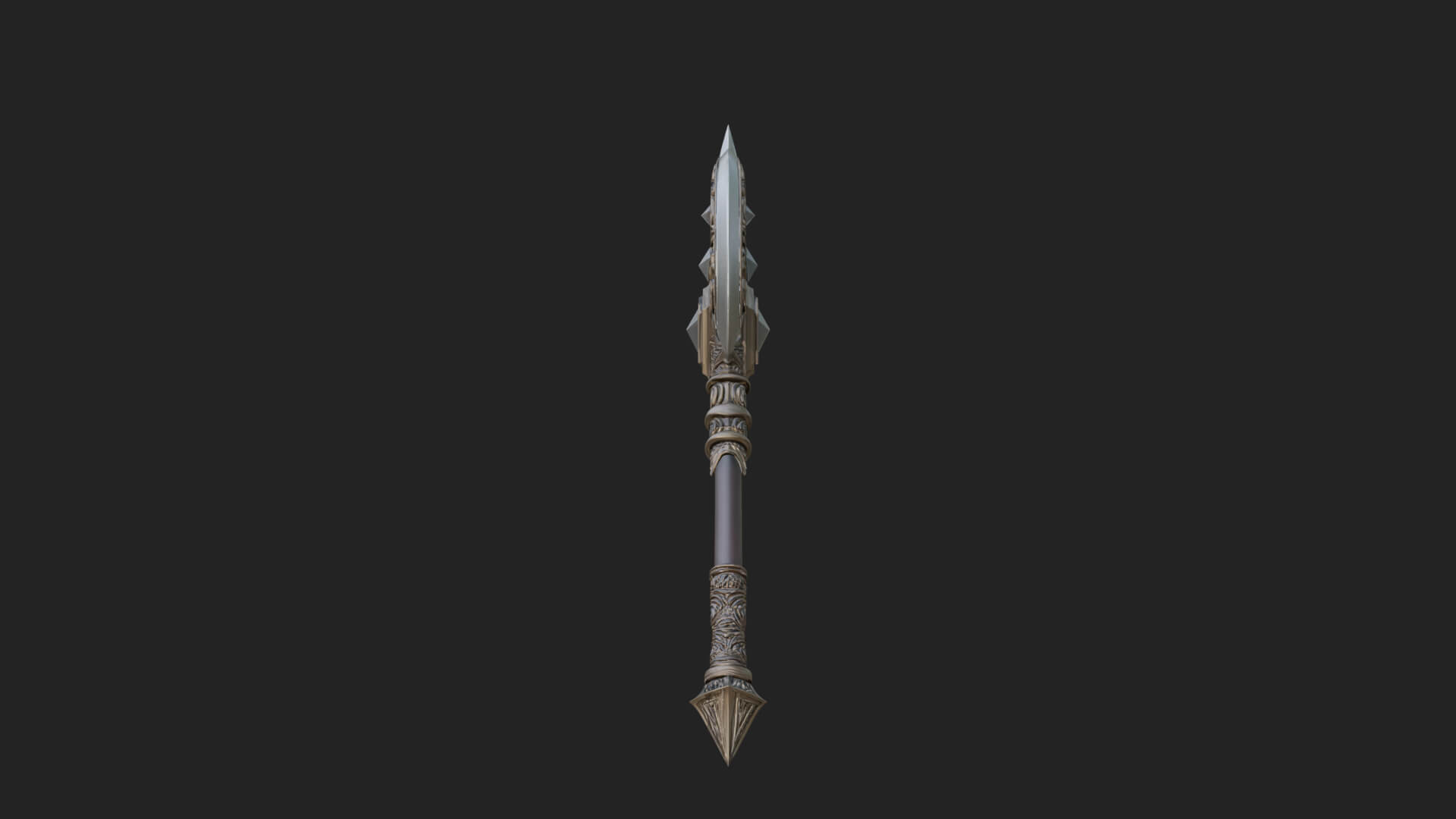 Winged Blade Halberd Model Design 4 3D Print Model 3D Model