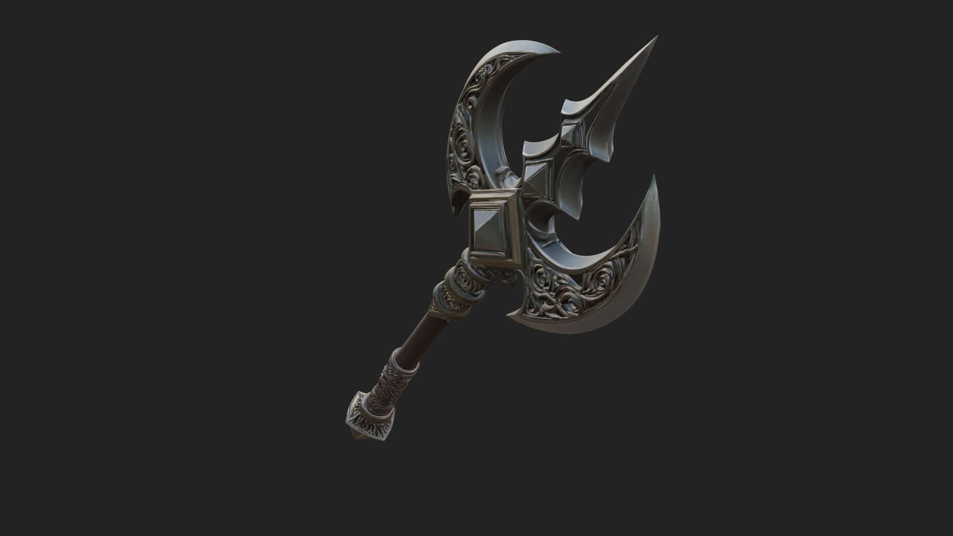 Winged Blade Halberd Model Design 4 3D Print Model 3D Model
