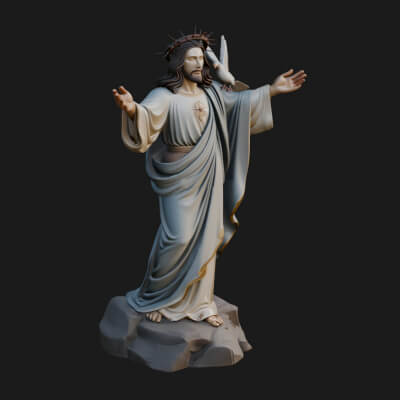 Winged Christ Statue Design 7 3D Print Model