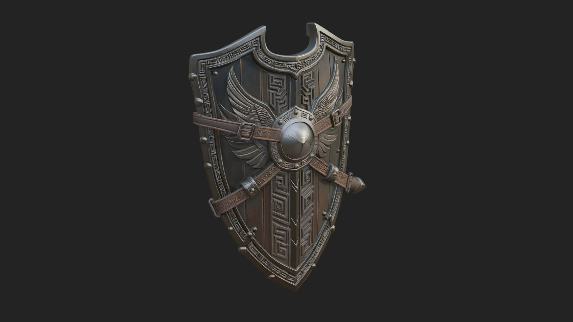 Winged Crest Kite Shield Model Design 1 3D Print Model 3D Model