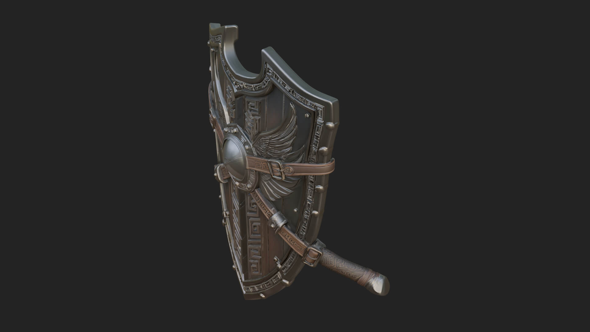 Winged Crest Kite Shield Model Design 1 3D Print Model 3D Model