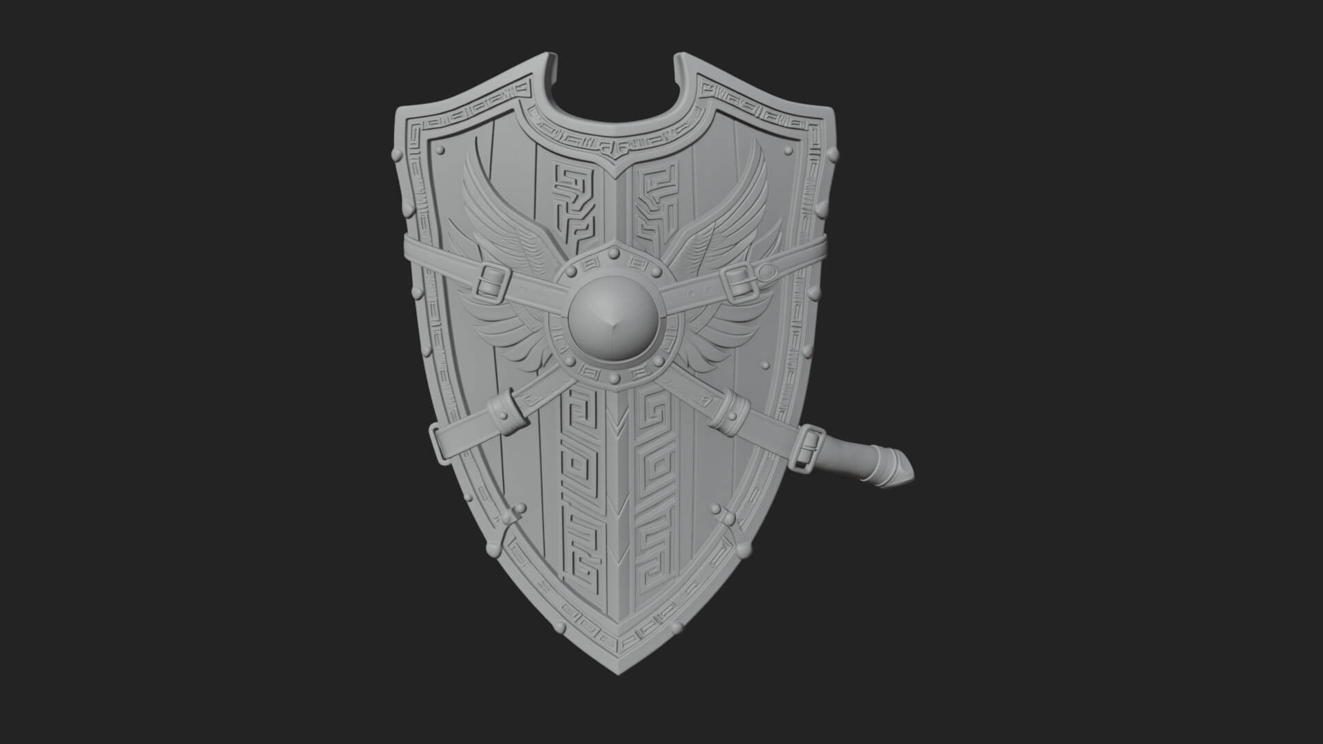 Winged Crest Kite Shield Model Design 1 3D Print Model 3D Model