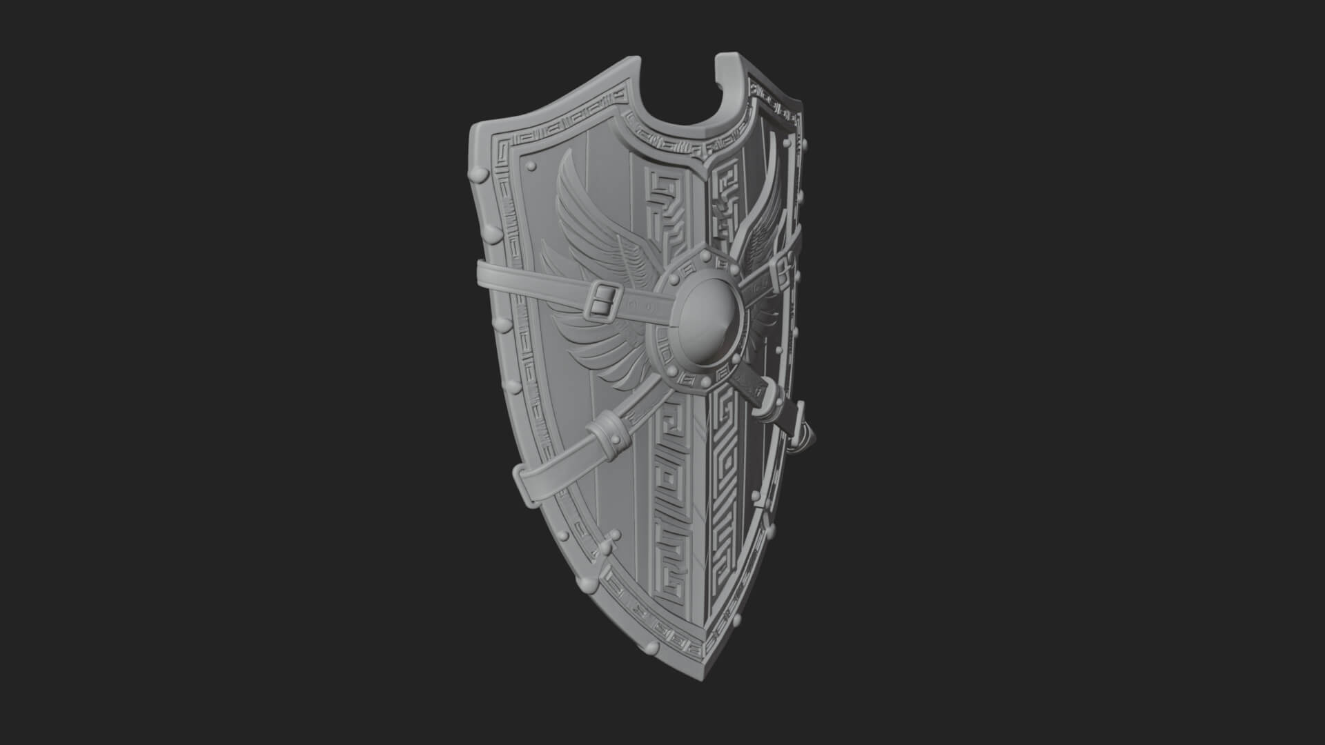 Winged Crest Kite Shield Model Design 1 3D Print Model 3D Model