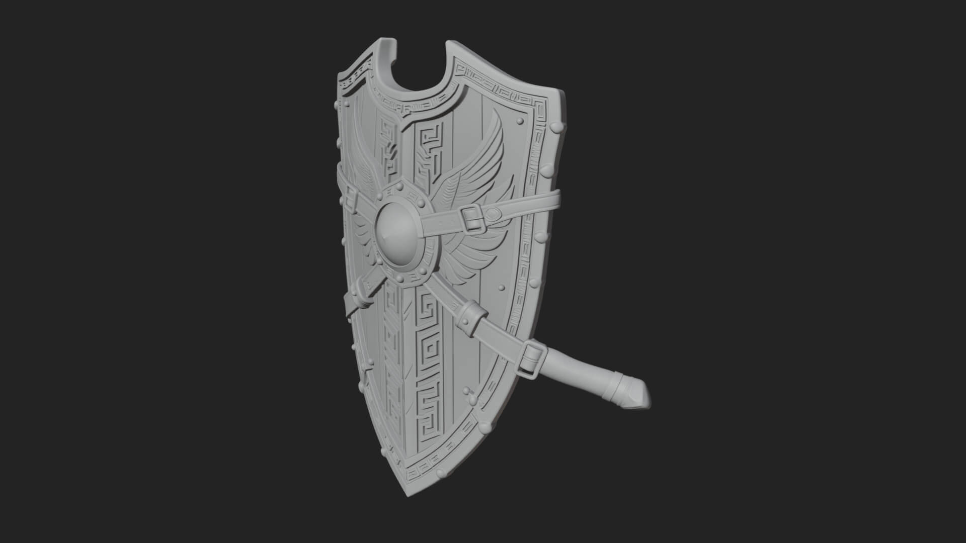 Winged Crest Kite Shield Model Design 1 3D Print Model 3D Model