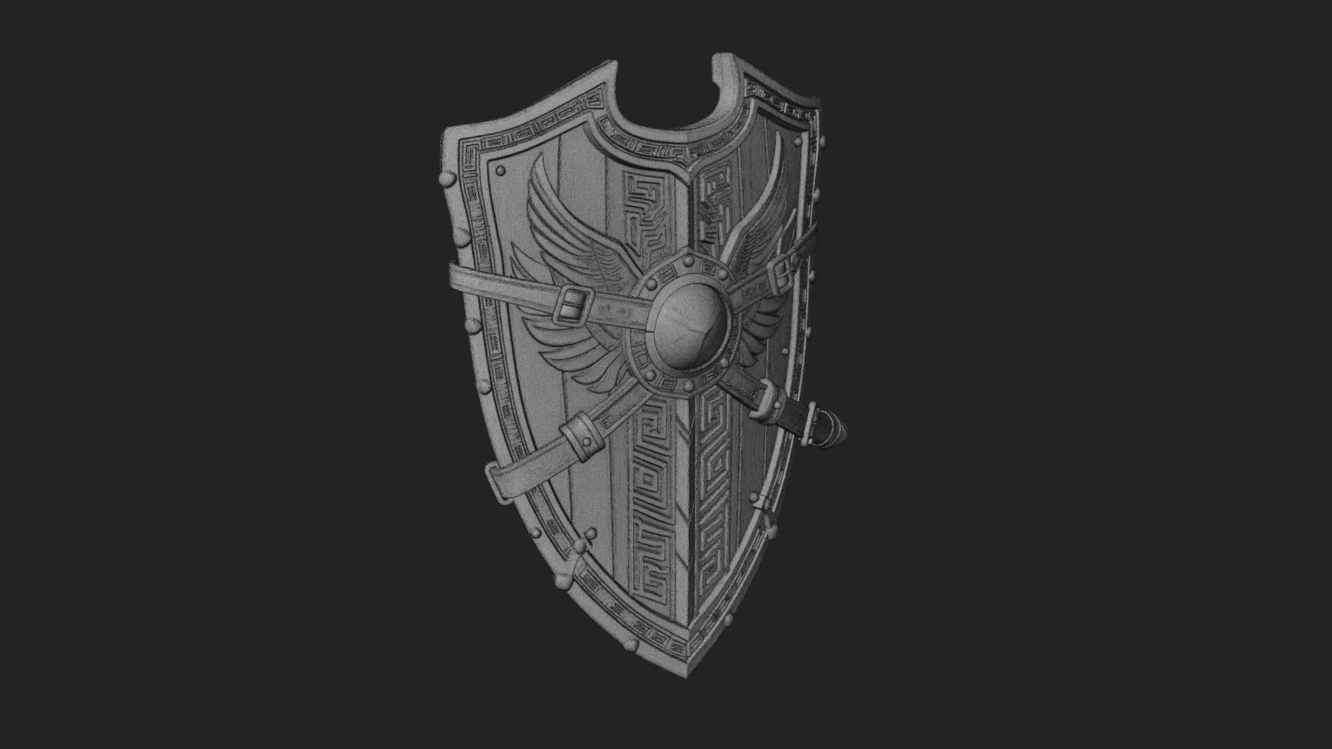 Winged Crest Kite Shield Model Design 1 3D Print Model 3D Model