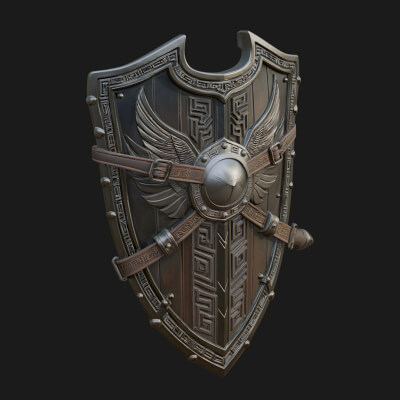 Winged Crest Kite Shield Model Design 1 3D Print Model