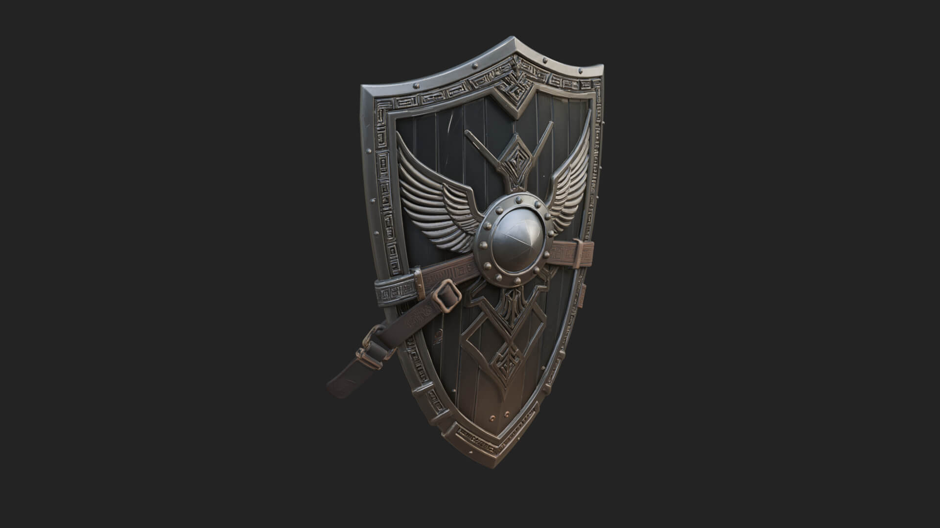 Winged Crest Kite Shield Model Design 2 3D Print Model 3D Model