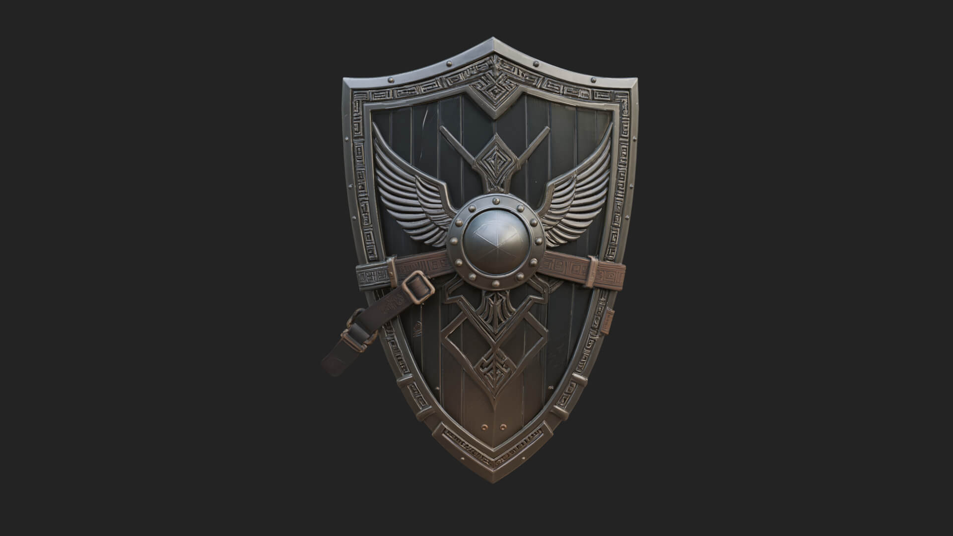 Winged Crest Kite Shield Model Design 2 3D Print Model 3D Model