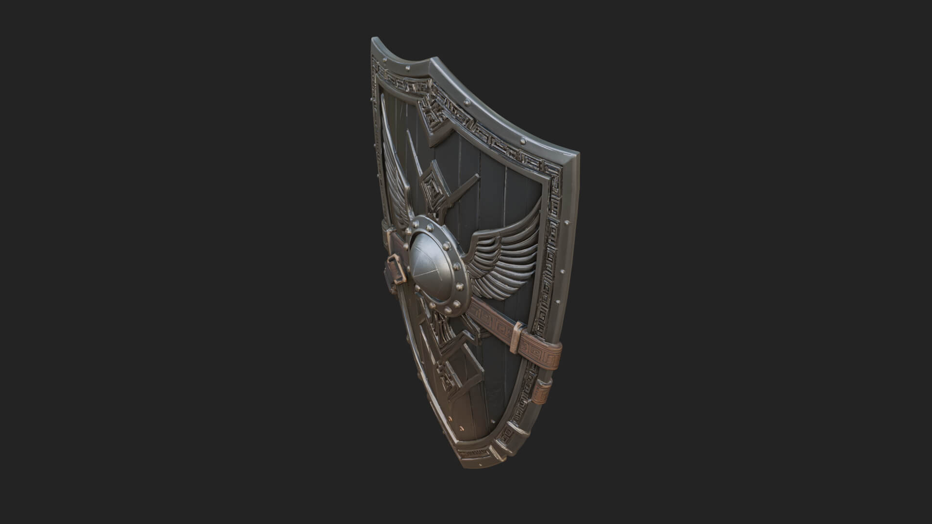 Winged Crest Kite Shield Model Design 2 3D Print Model 3D Model