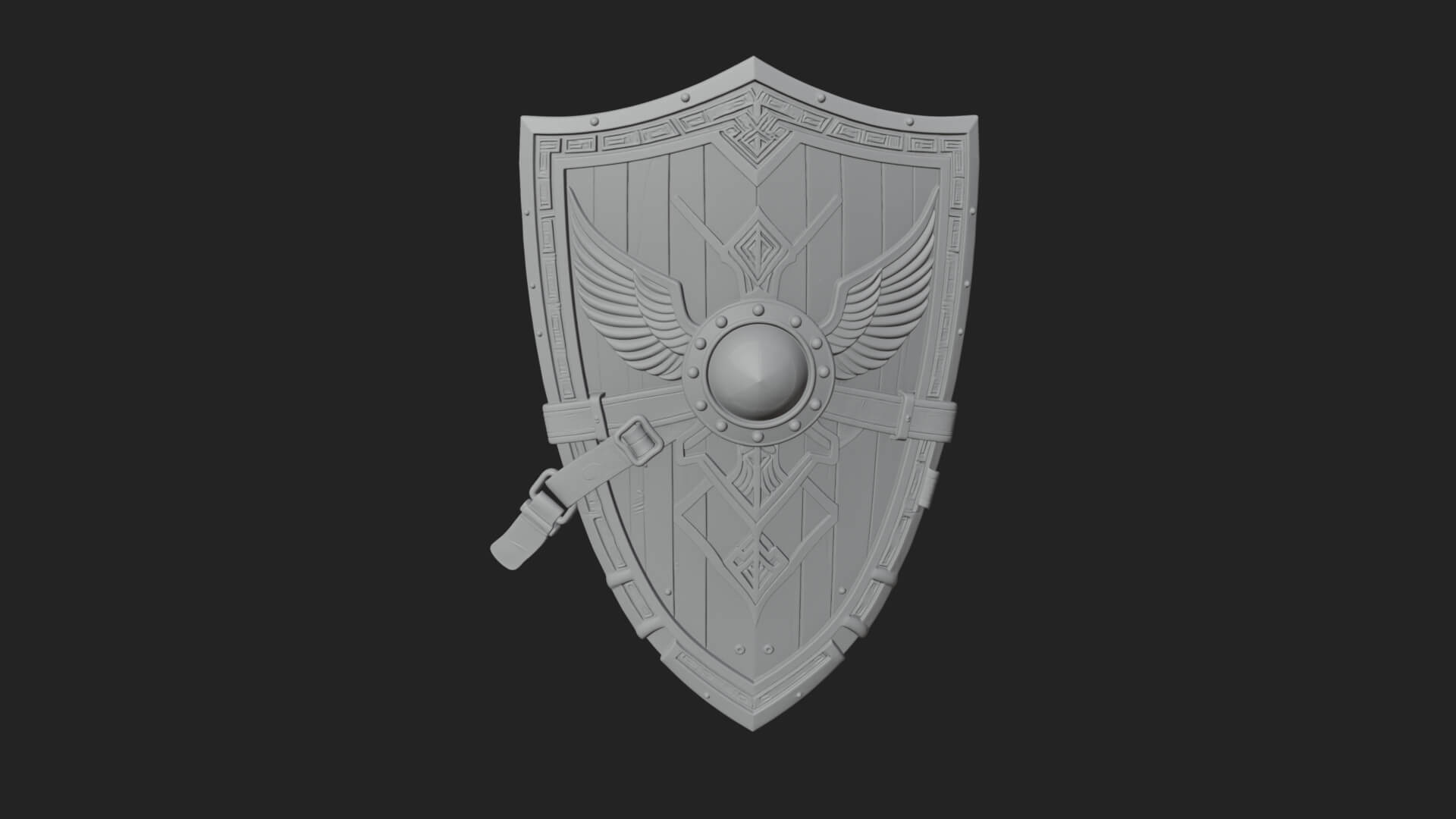 Winged Crest Kite Shield Model Design 2 3D Print Model 3D Model