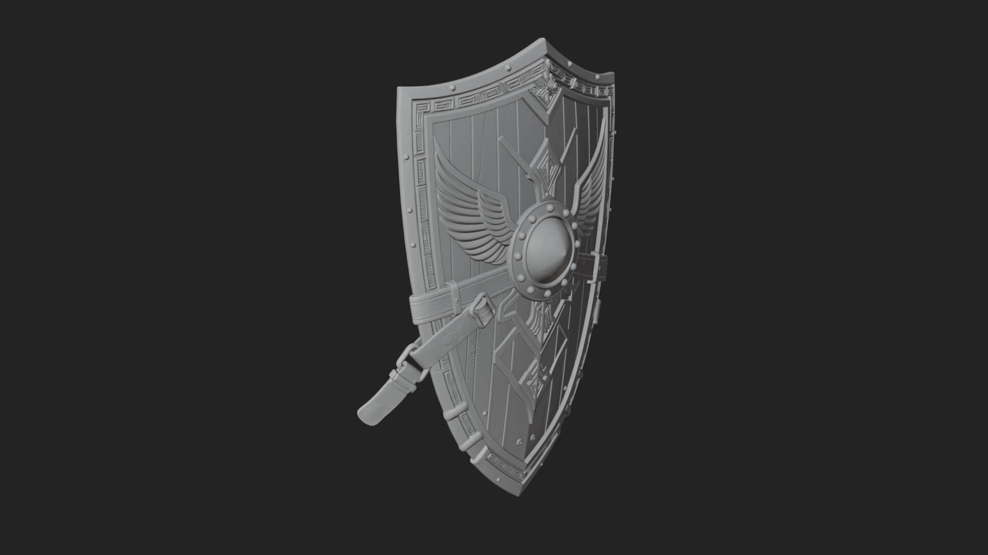 Winged Crest Kite Shield Model Design 2 3D Print Model 3D Model