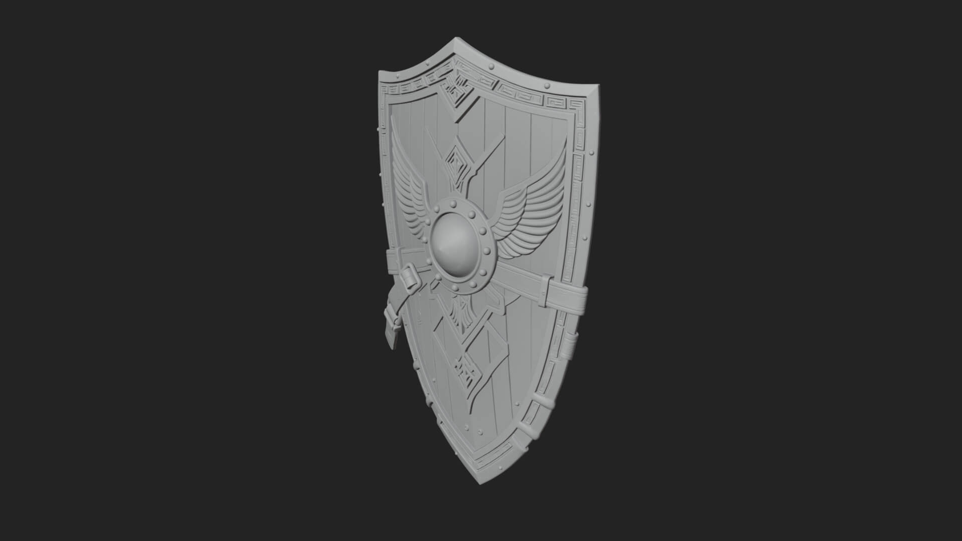 Winged Crest Kite Shield Model Design 2 3D Print Model 3D Model