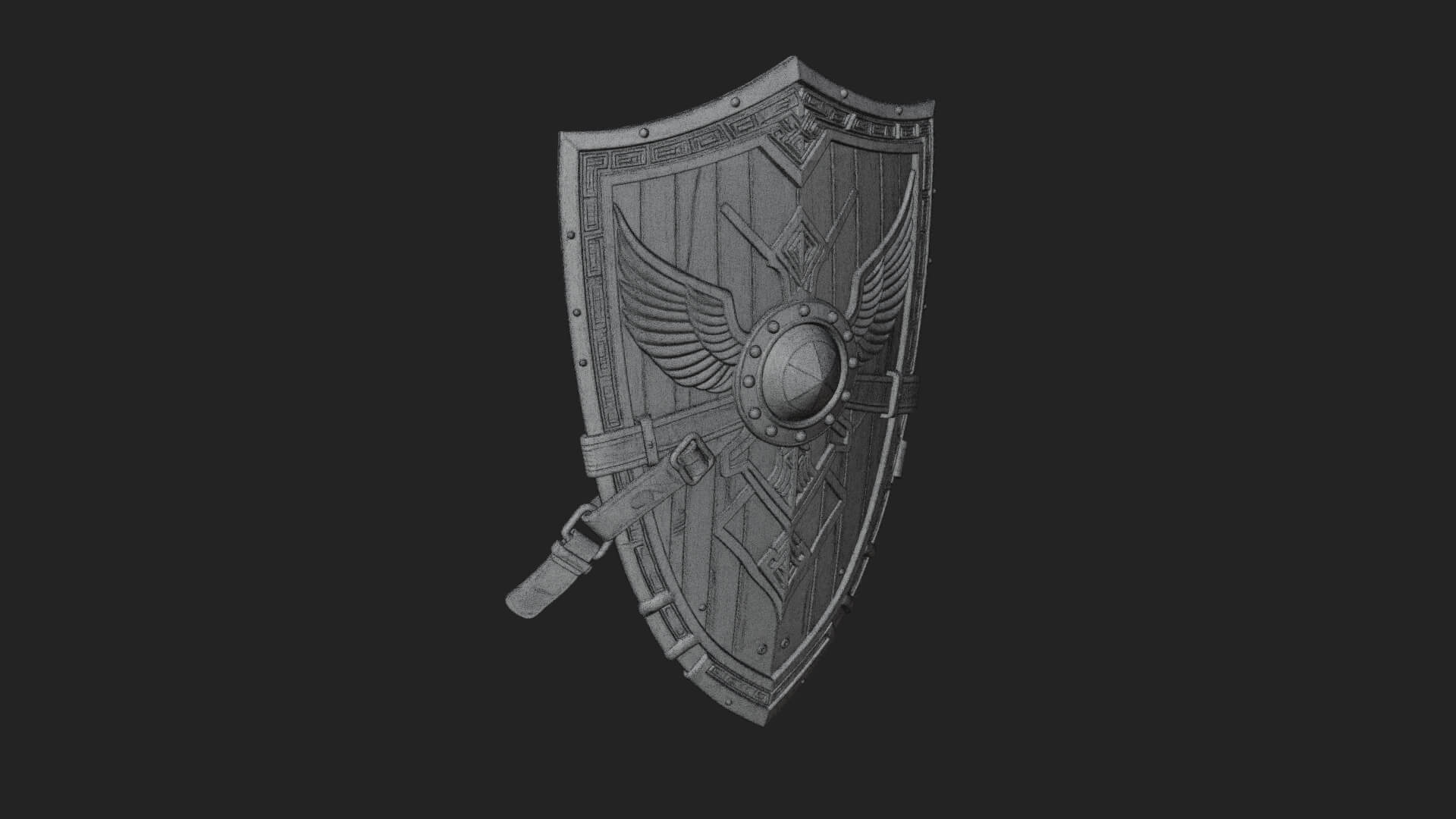 Winged Crest Kite Shield Model Design 2 3D Print Model 3D Model