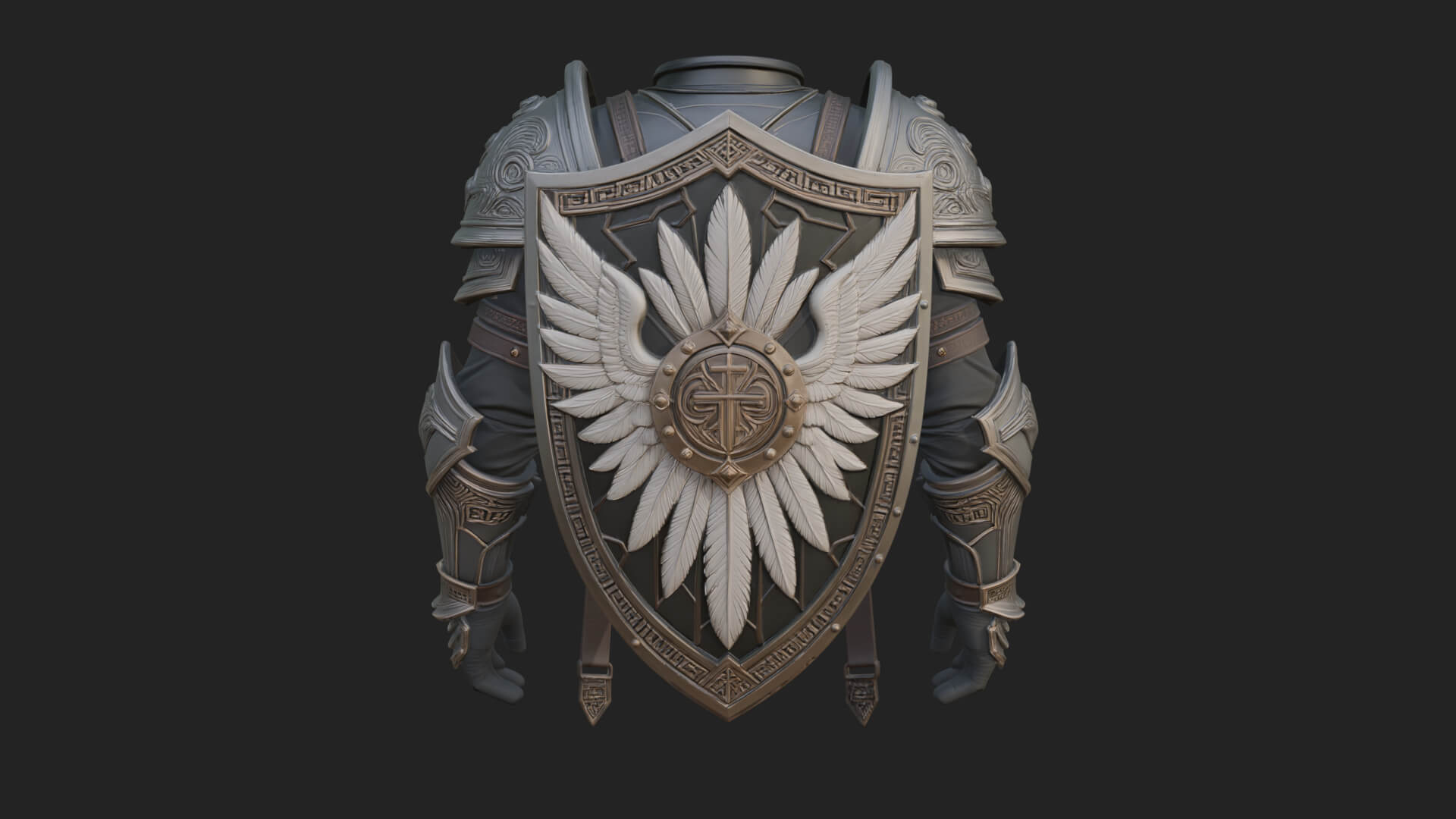 Winged Crest Kite Shield Model Design 3 3D Print Model 3D Model