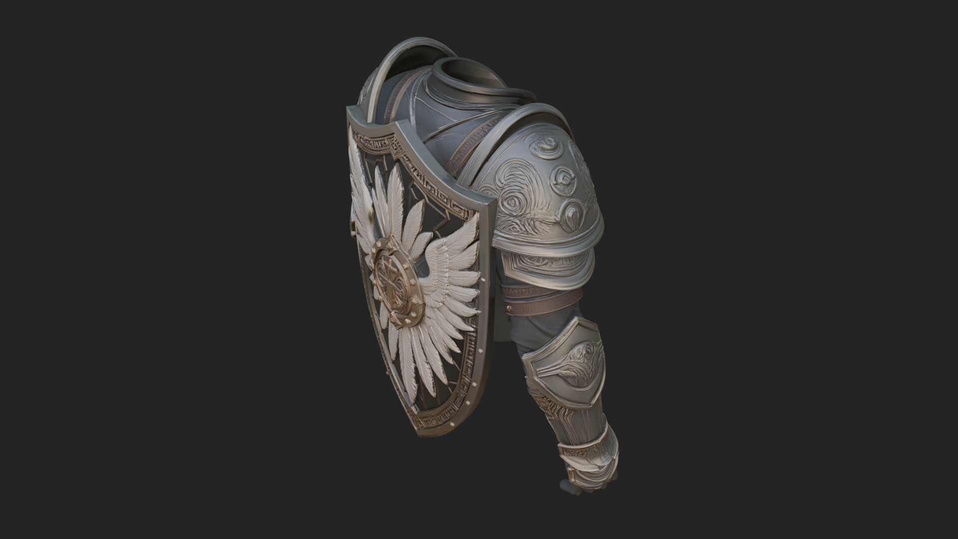 Winged Crest Kite Shield Model Design 3 3D Print Model 3D Model