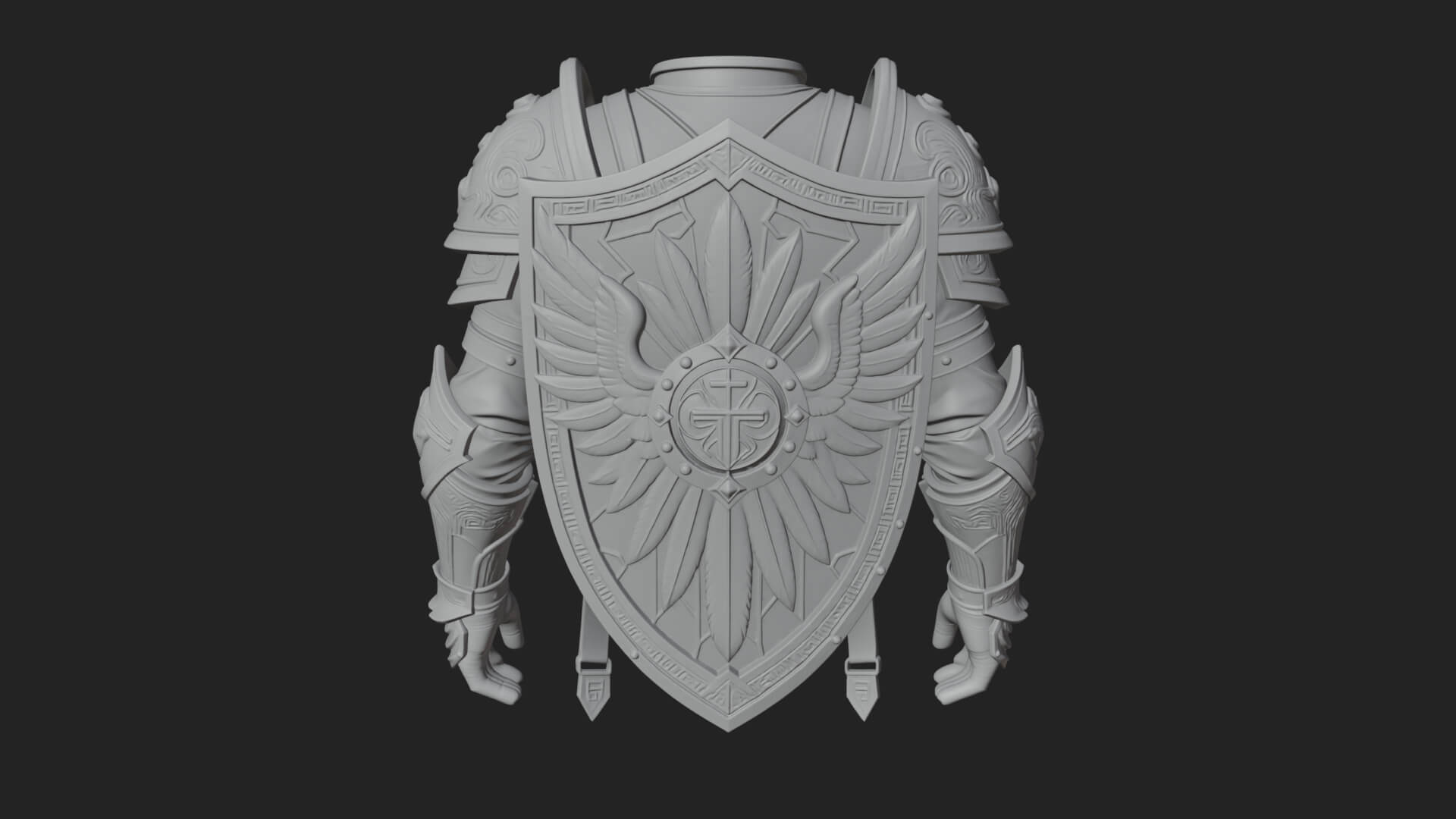 Winged Crest Kite Shield Model Design 3 3D Print Model 3D Model