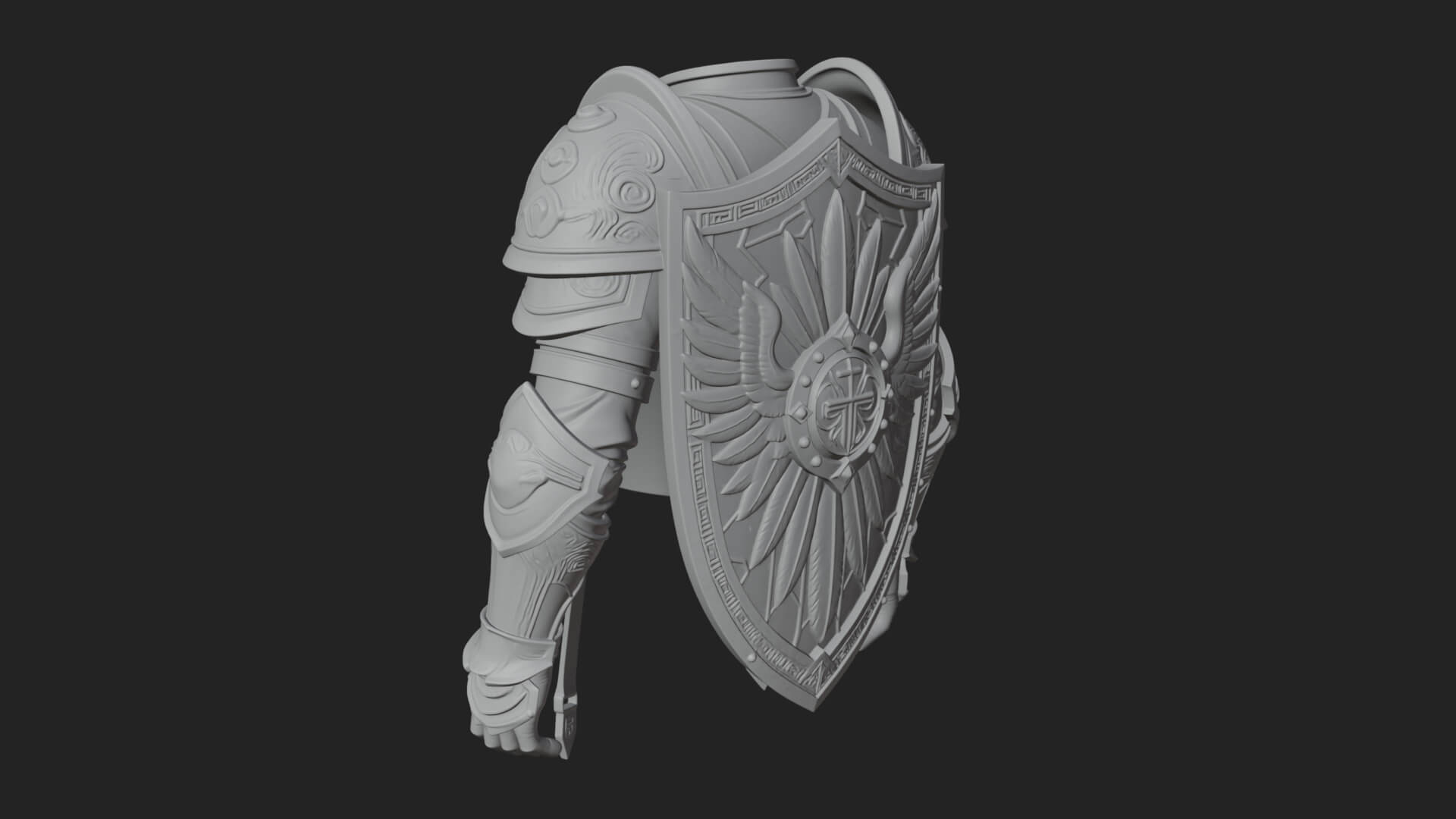 Winged Crest Kite Shield Model Design 3 3D Print Model 3D Model