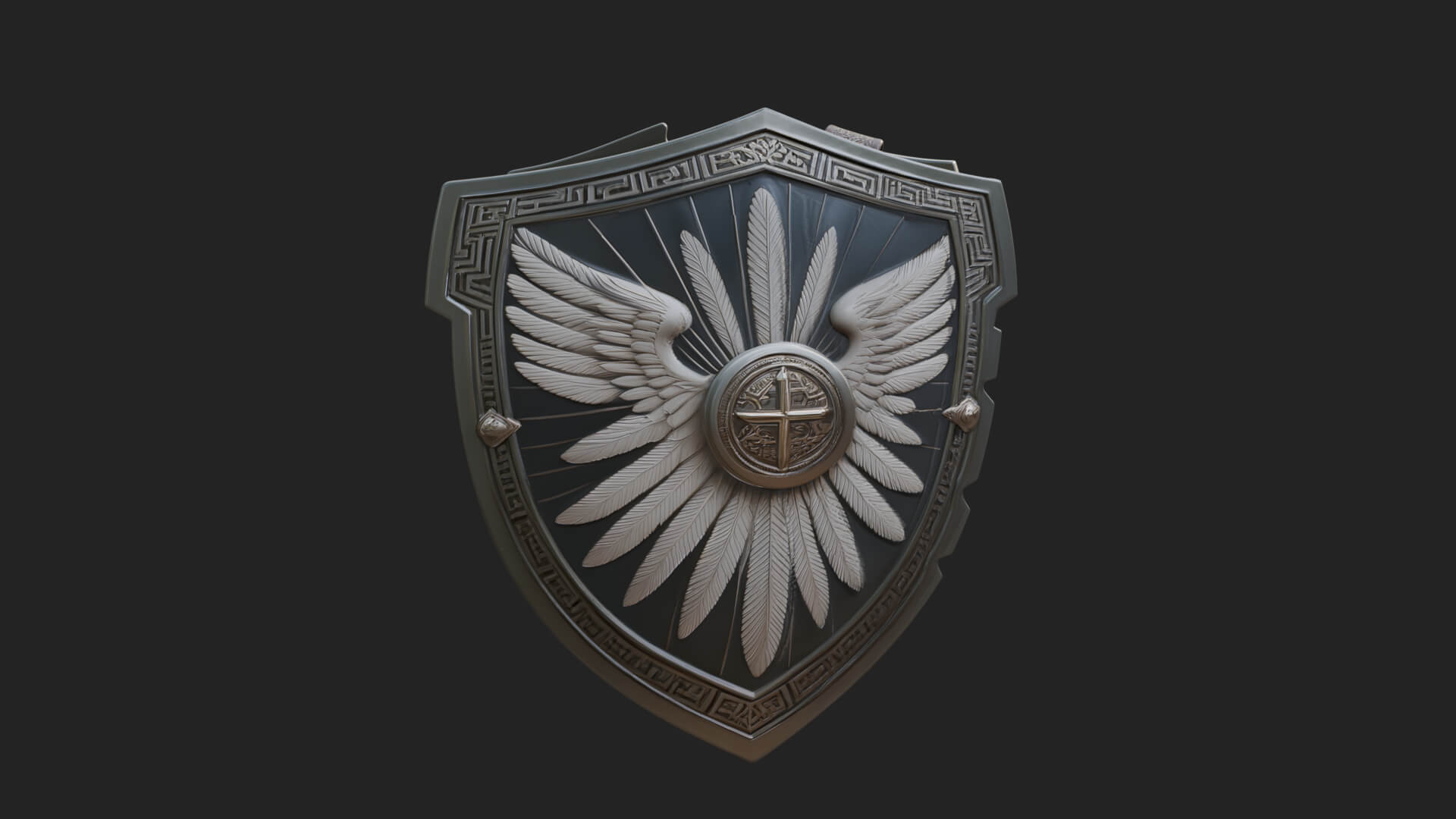 Winged Crest Kite Shield Model Design 4 3D Print Model 3D Model