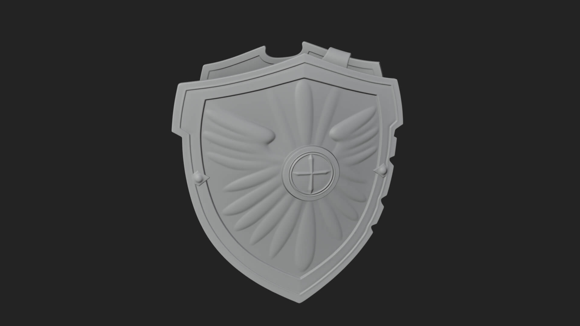 Winged Crest Kite Shield Model Design 4 3D Print Model 3D Model