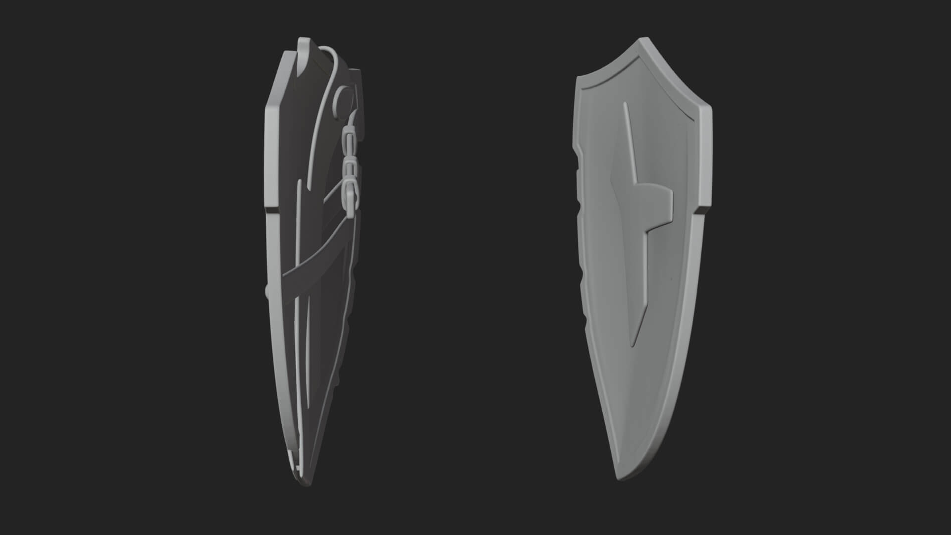 Winged Crest Kite Shield Model Design 4 3D Print Model 3D Model