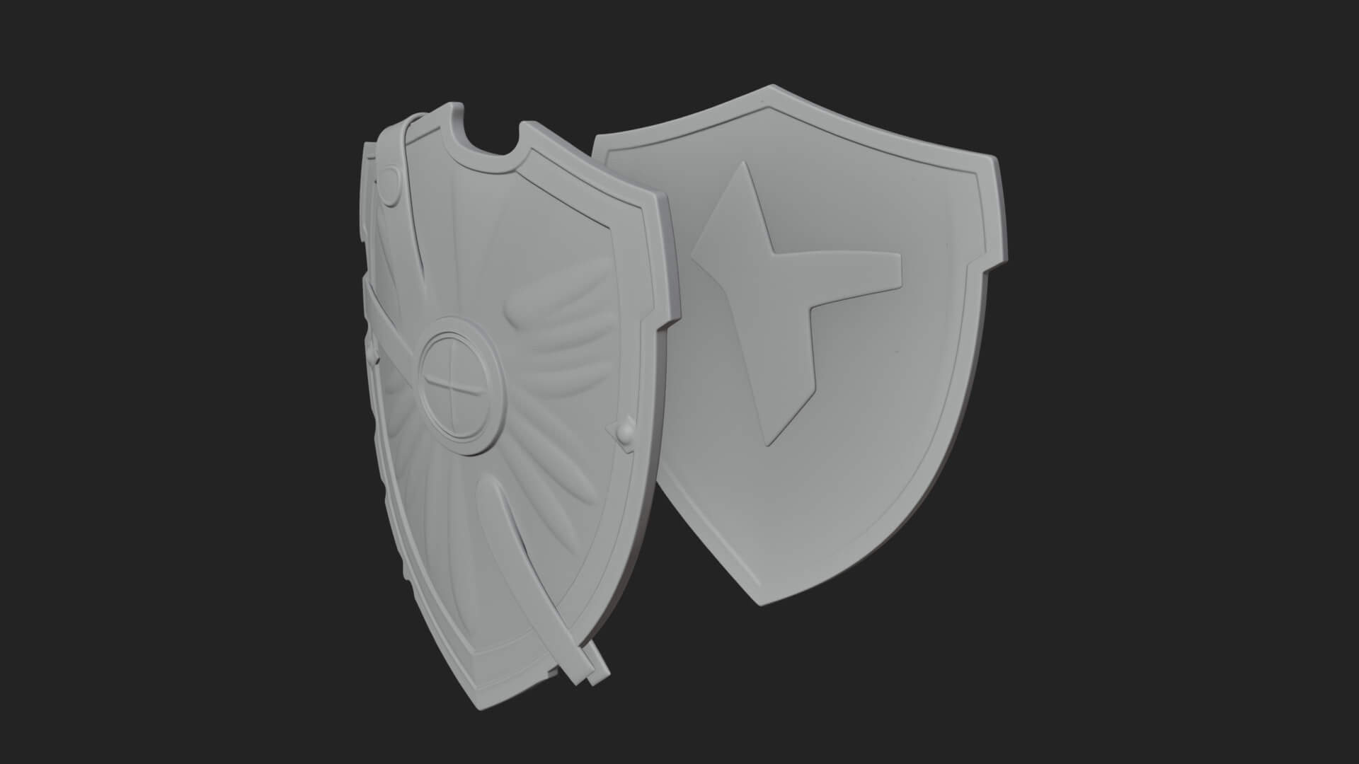 Winged Crest Kite Shield Model Design 4 3D Print Model 3D Model