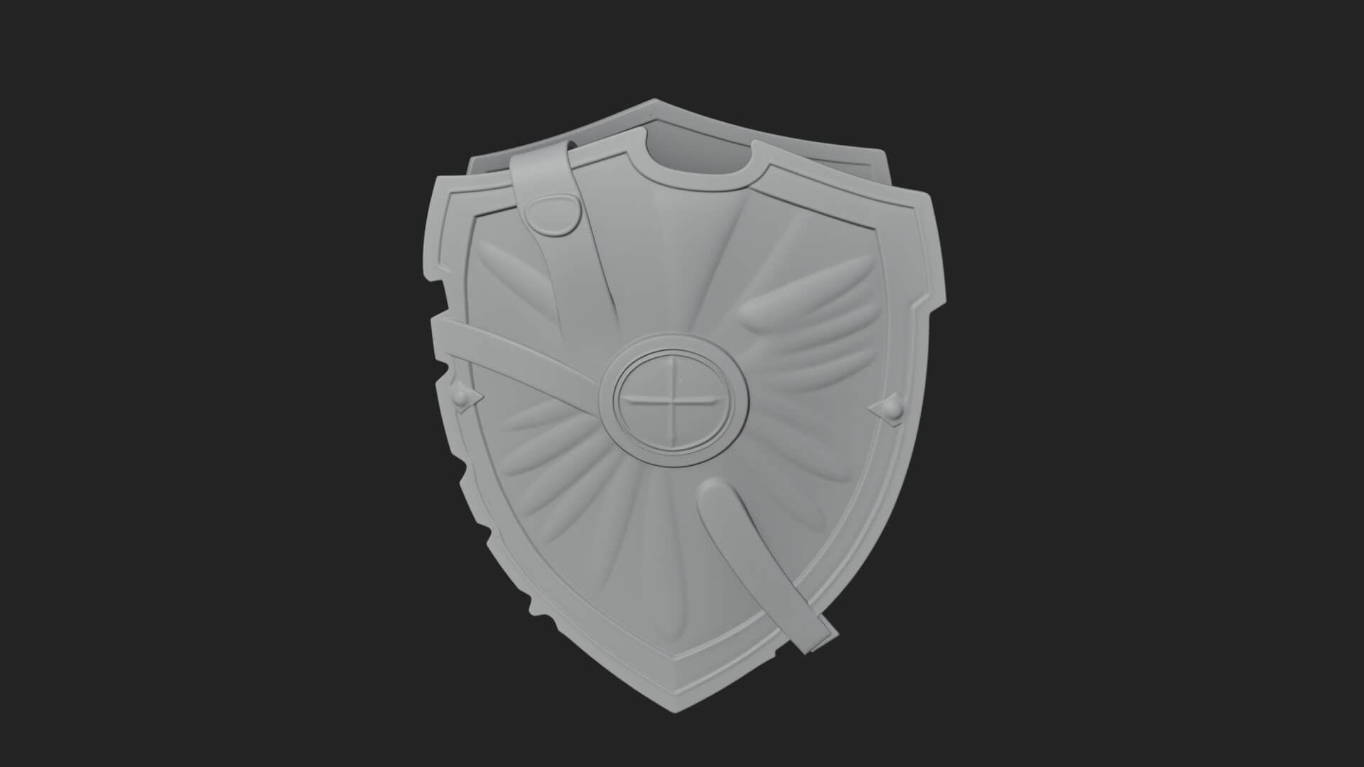 Winged Crest Kite Shield Model Design 4 3D Print Model 3D Model