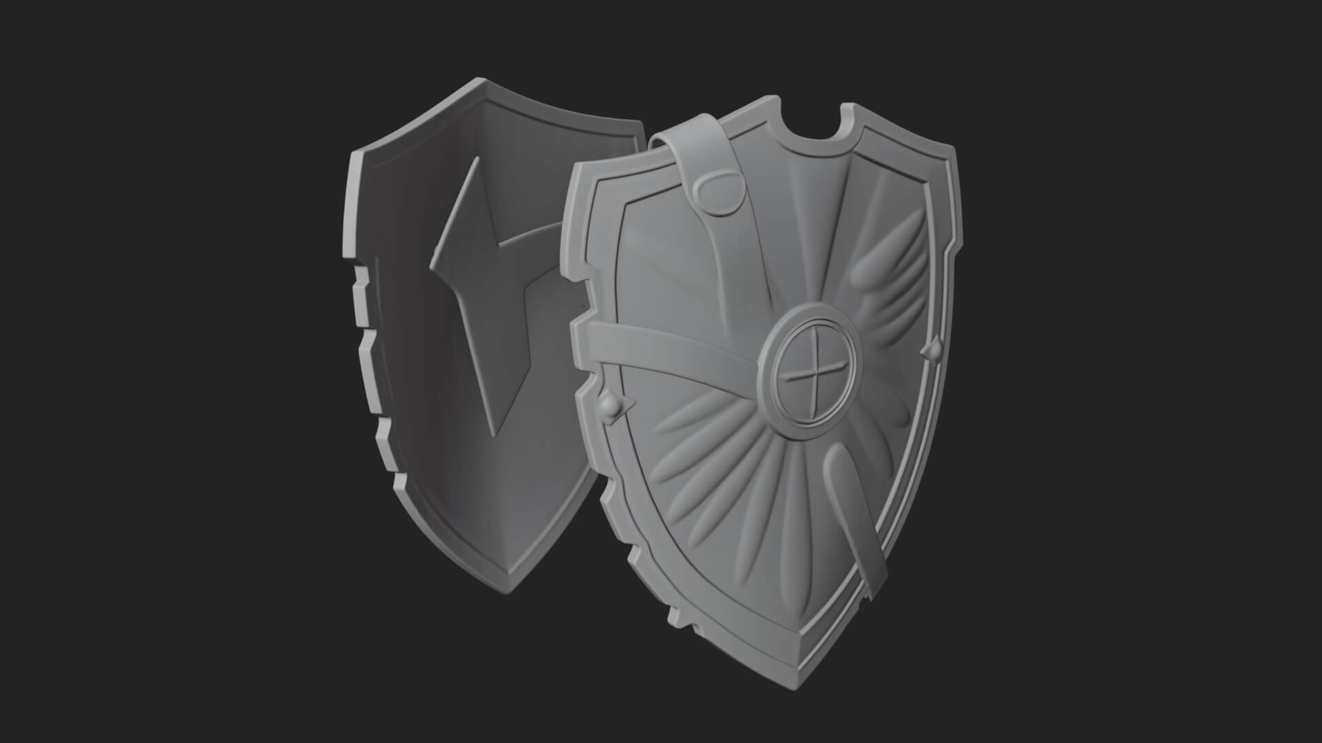 Winged Crest Kite Shield Model Design 4 3D Print Model 3D Model
