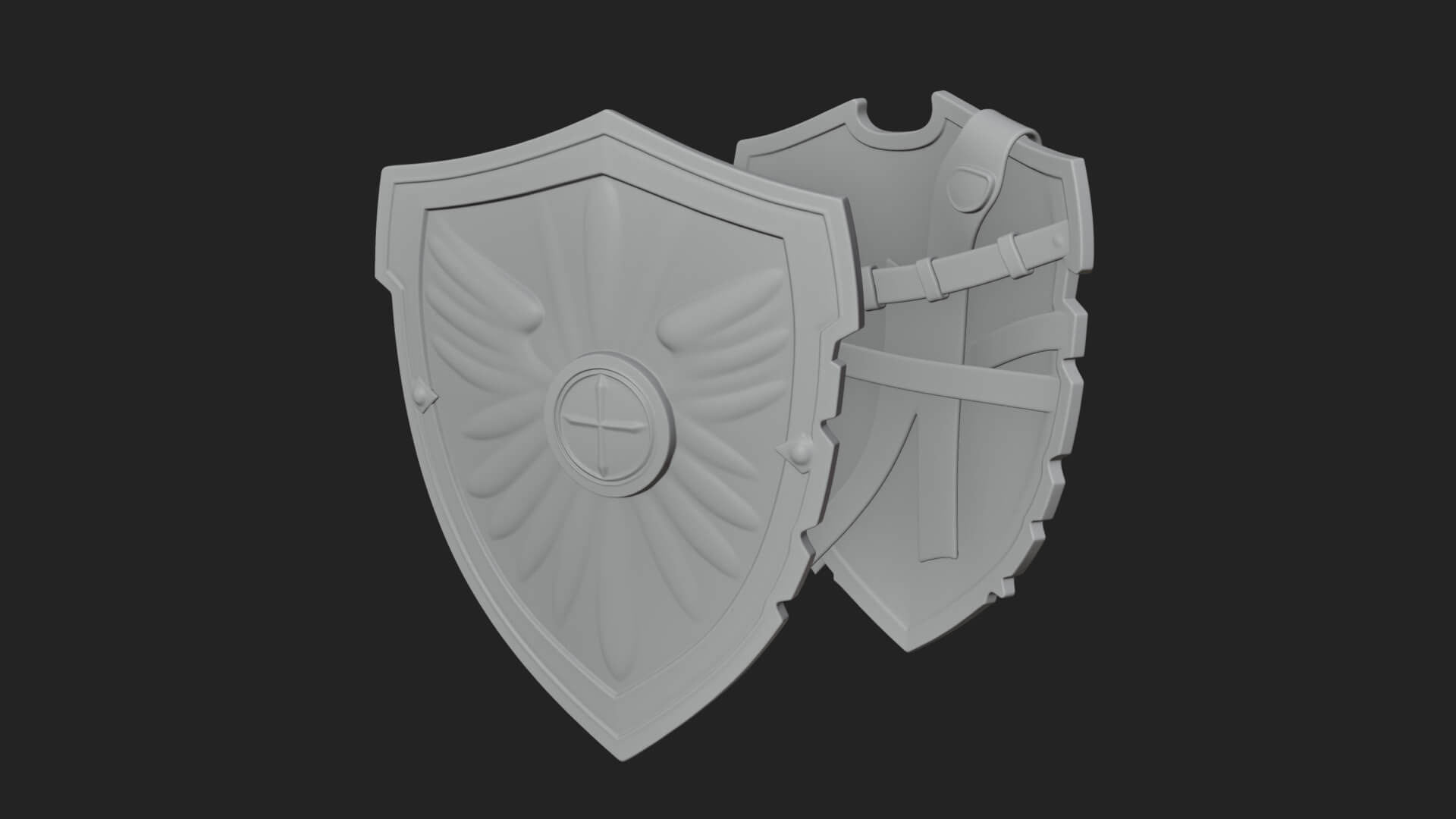 Winged Crest Kite Shield Model Design 4 3D Print Model 3D Model