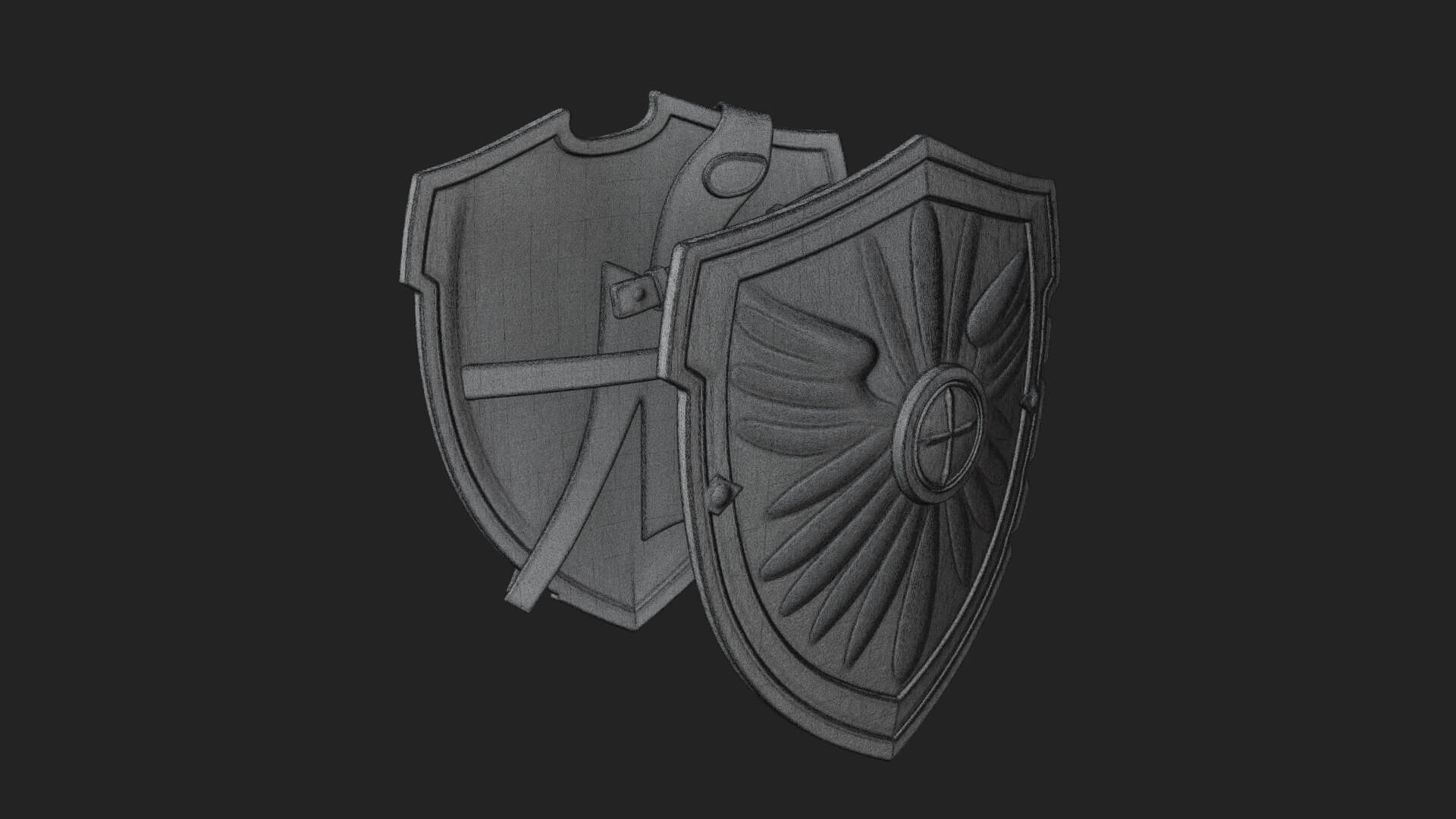 Winged Crest Kite Shield Model Design 4 3D Print Model 3D Model