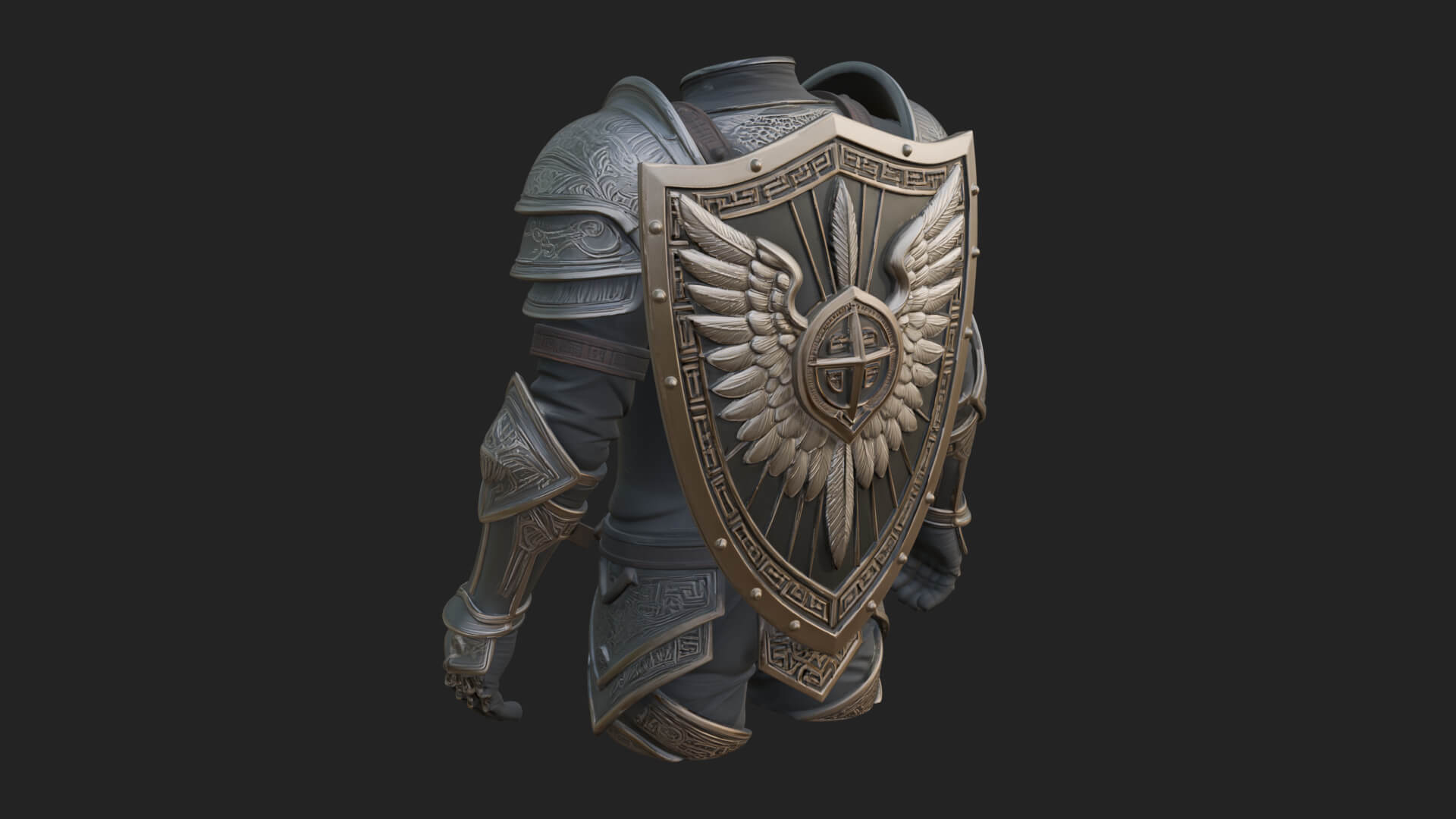 Winged Crest Kite Shield Model Design 5 3D Print Model 3D Model
