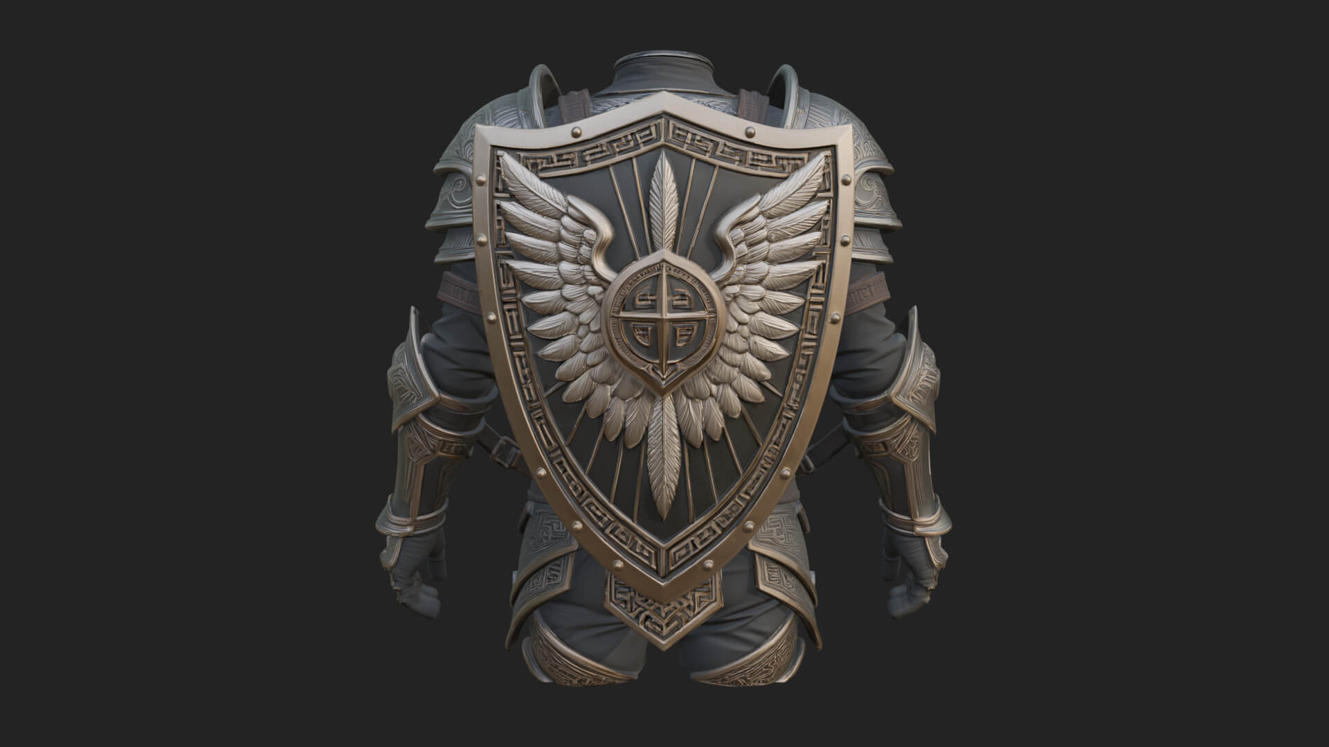 Winged Crest Kite Shield Model Design 5 3D Print Model 3D Model