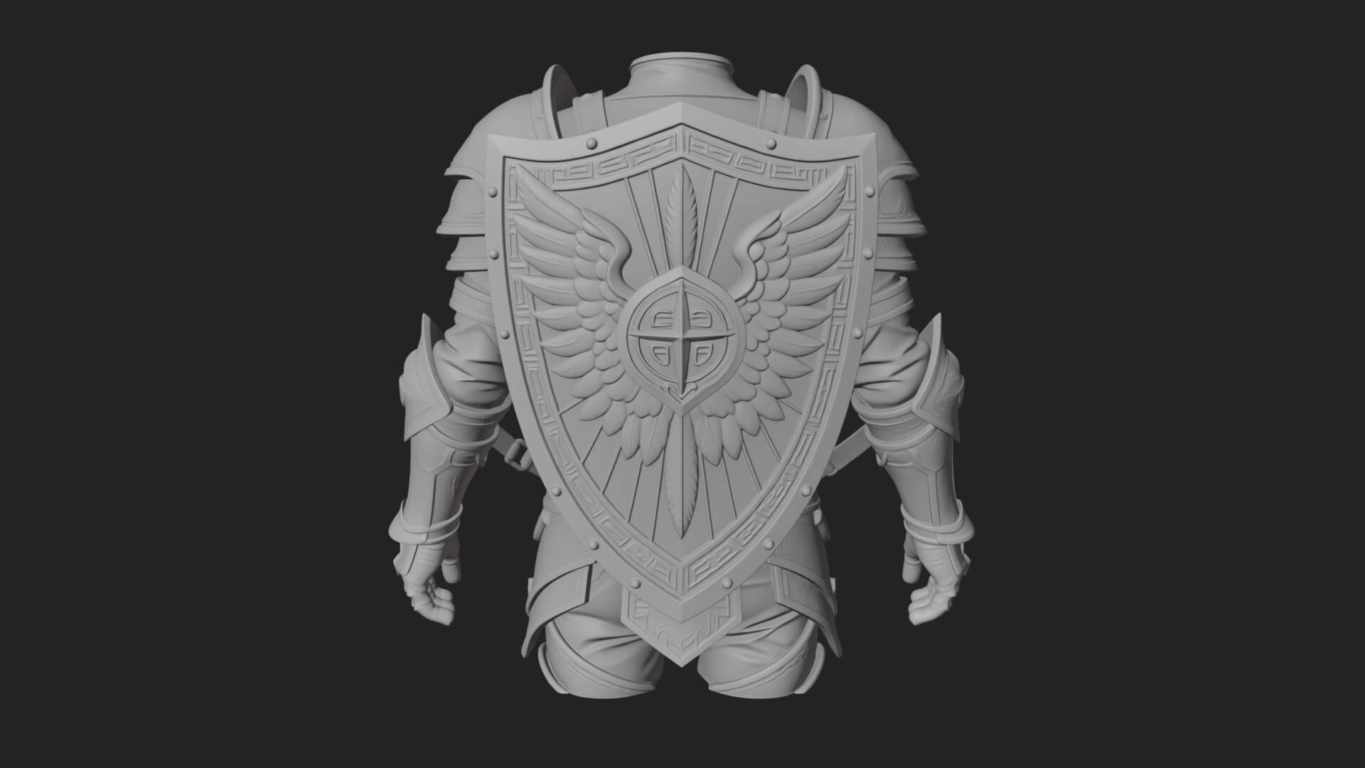 Winged Crest Kite Shield Model Design 5 3D Print Model 3D Model