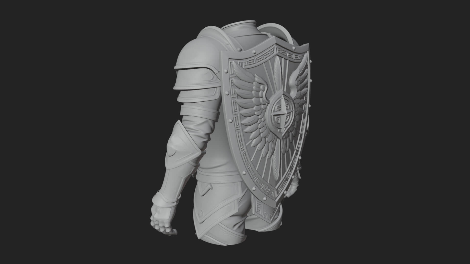 Winged Crest Kite Shield Model Design 5 3D Print Model 3D Model