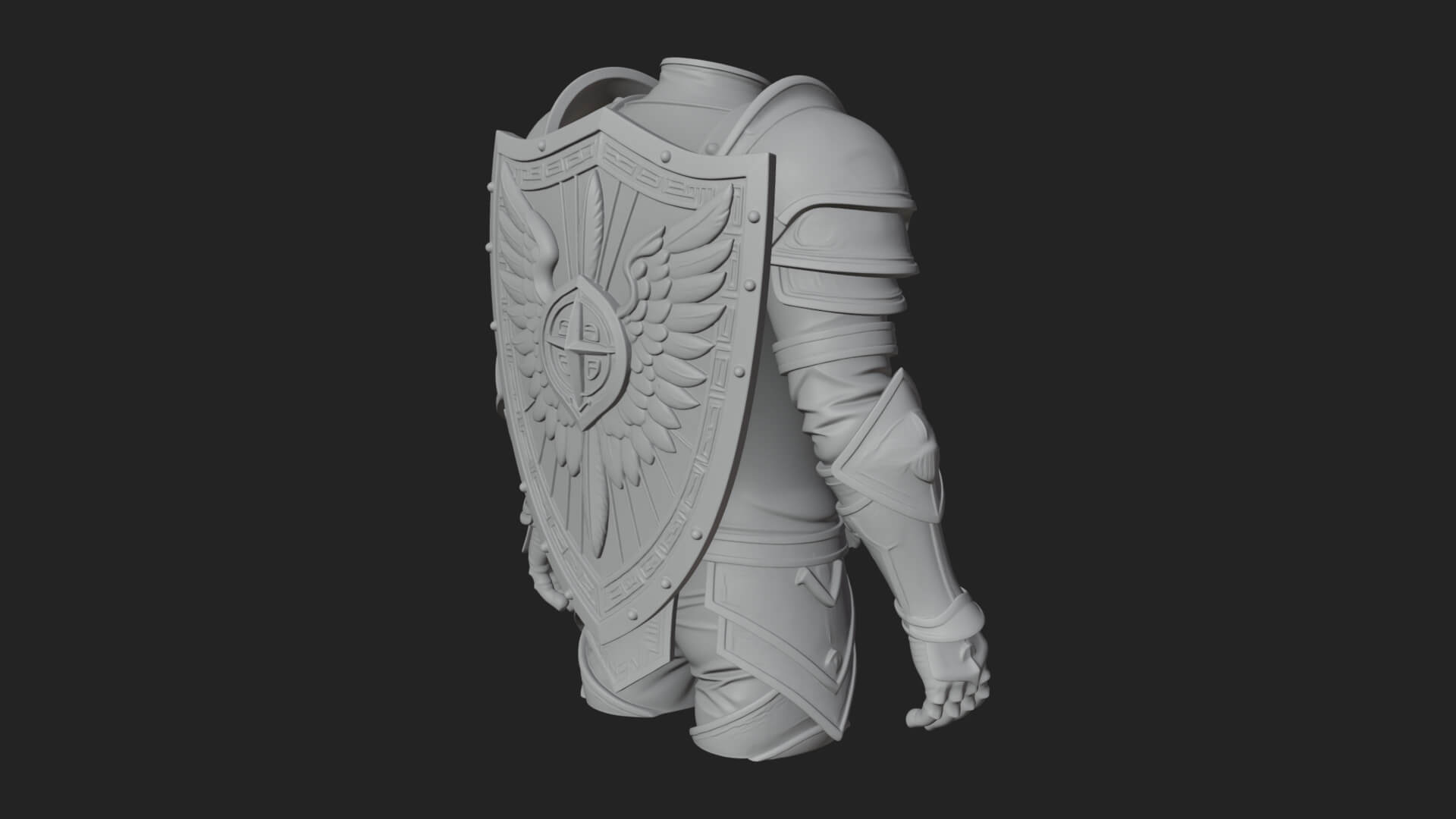 Winged Crest Kite Shield Model Design 5 3D Print Model 3D Model