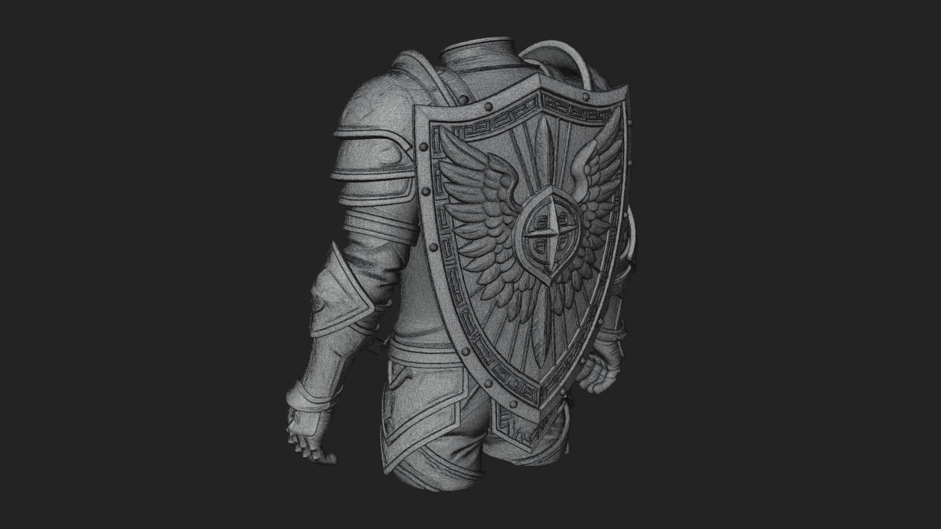 Winged Crest Kite Shield Model Design 5 3D Print Model 3D Model