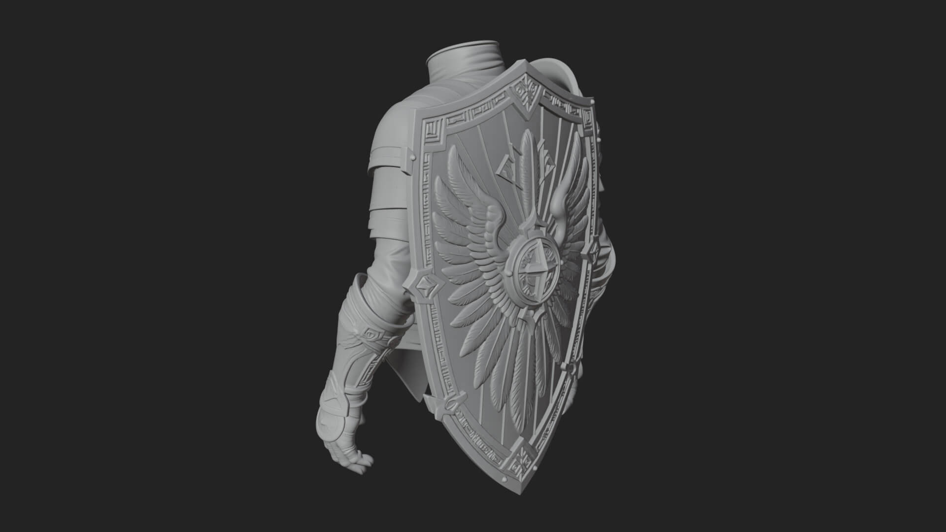 Winged Crest Kite Shield Model Design 6 3D Print Model 3D Model