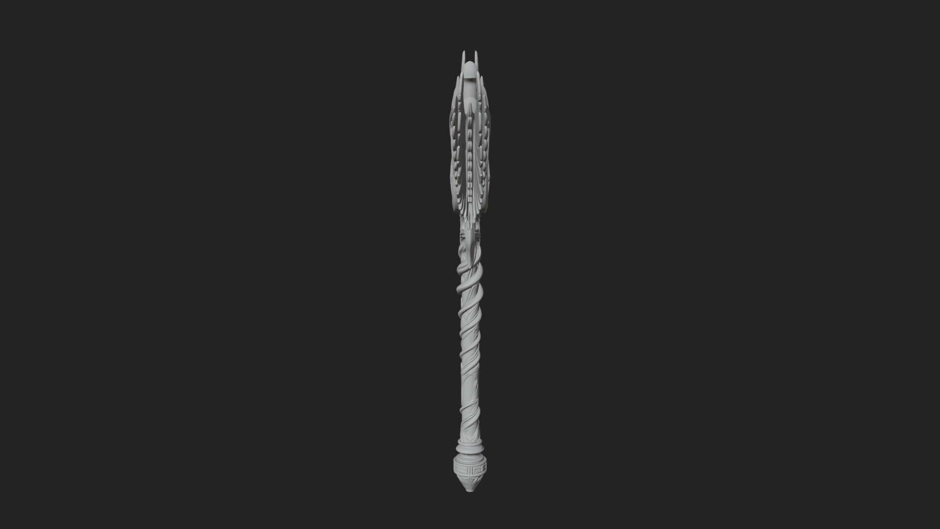 Winged Cross Scepter Model Design 1 3D Print Model 3D Model