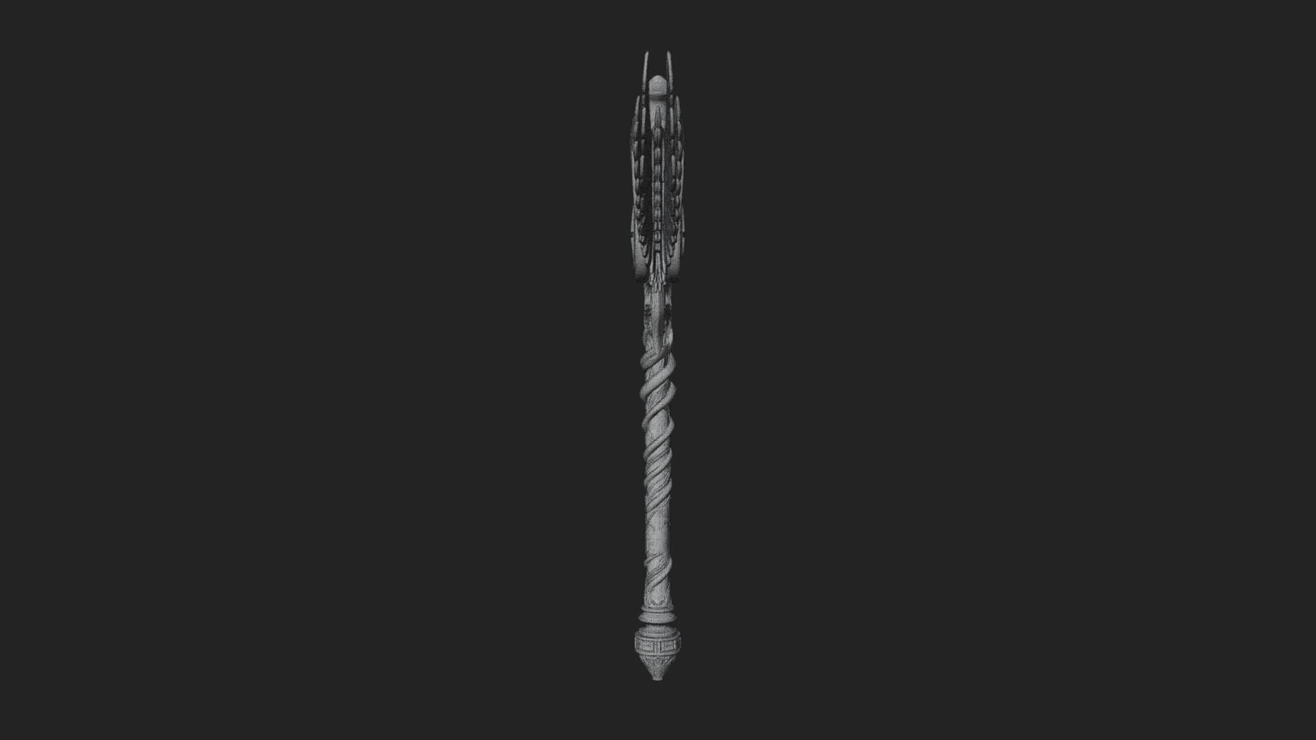 Winged Cross Scepter Model Design 1 3D Print Model 3D Model