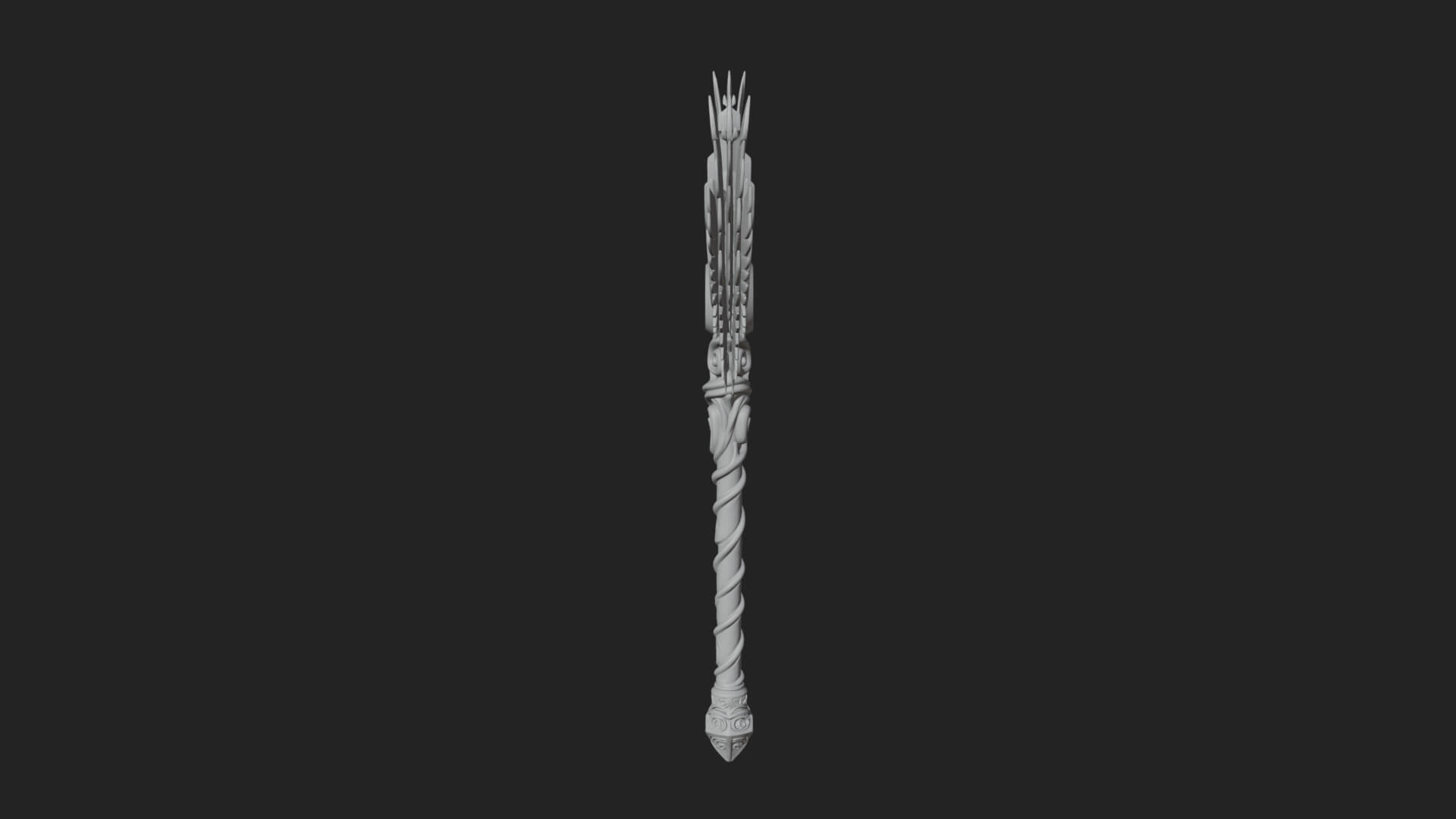 Winged Cross Scepter Model Design 2 3D Print Model 3D Model
