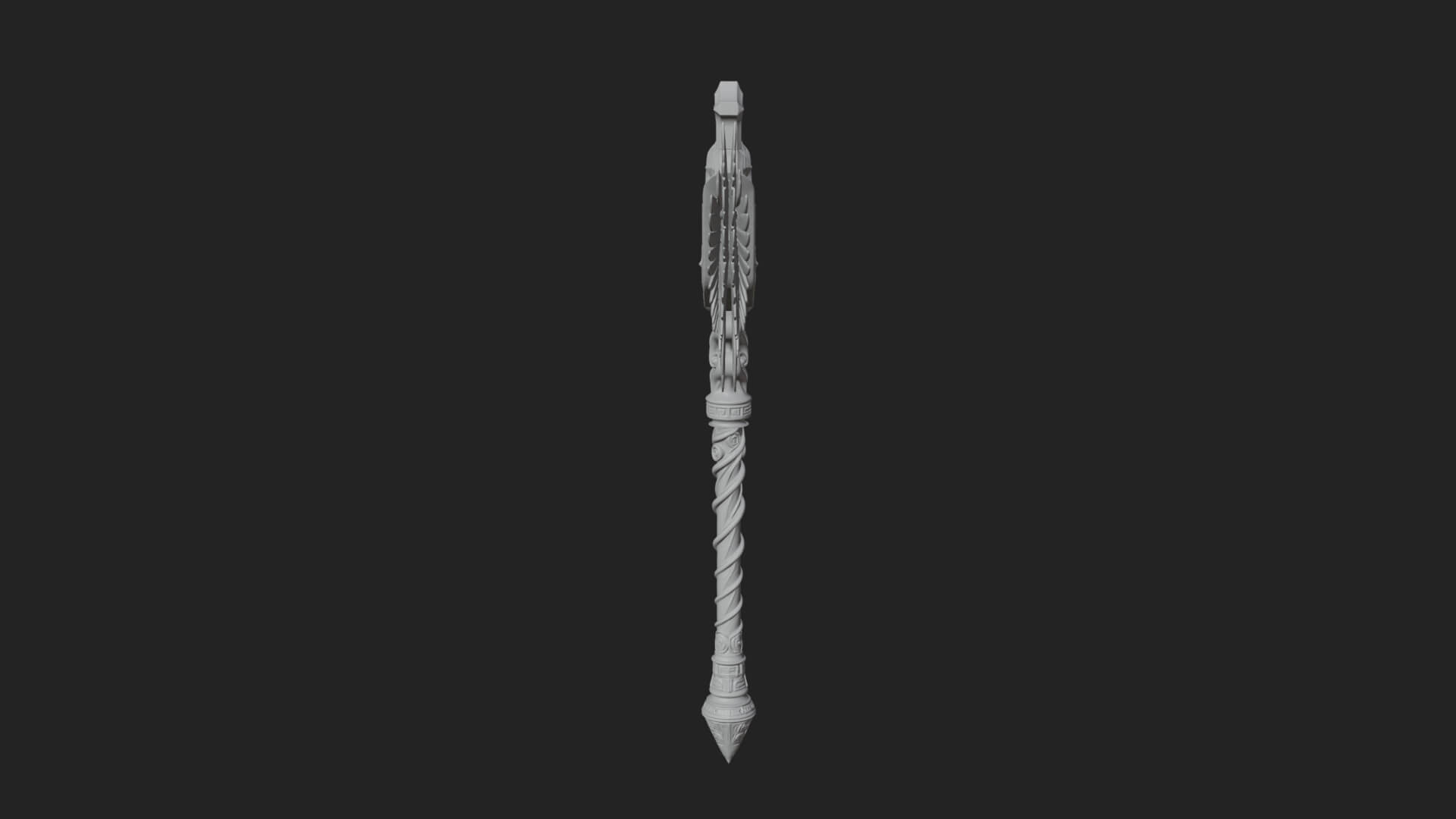 Winged Cross Scepter Model Design 3 3D Print Model 3D Model