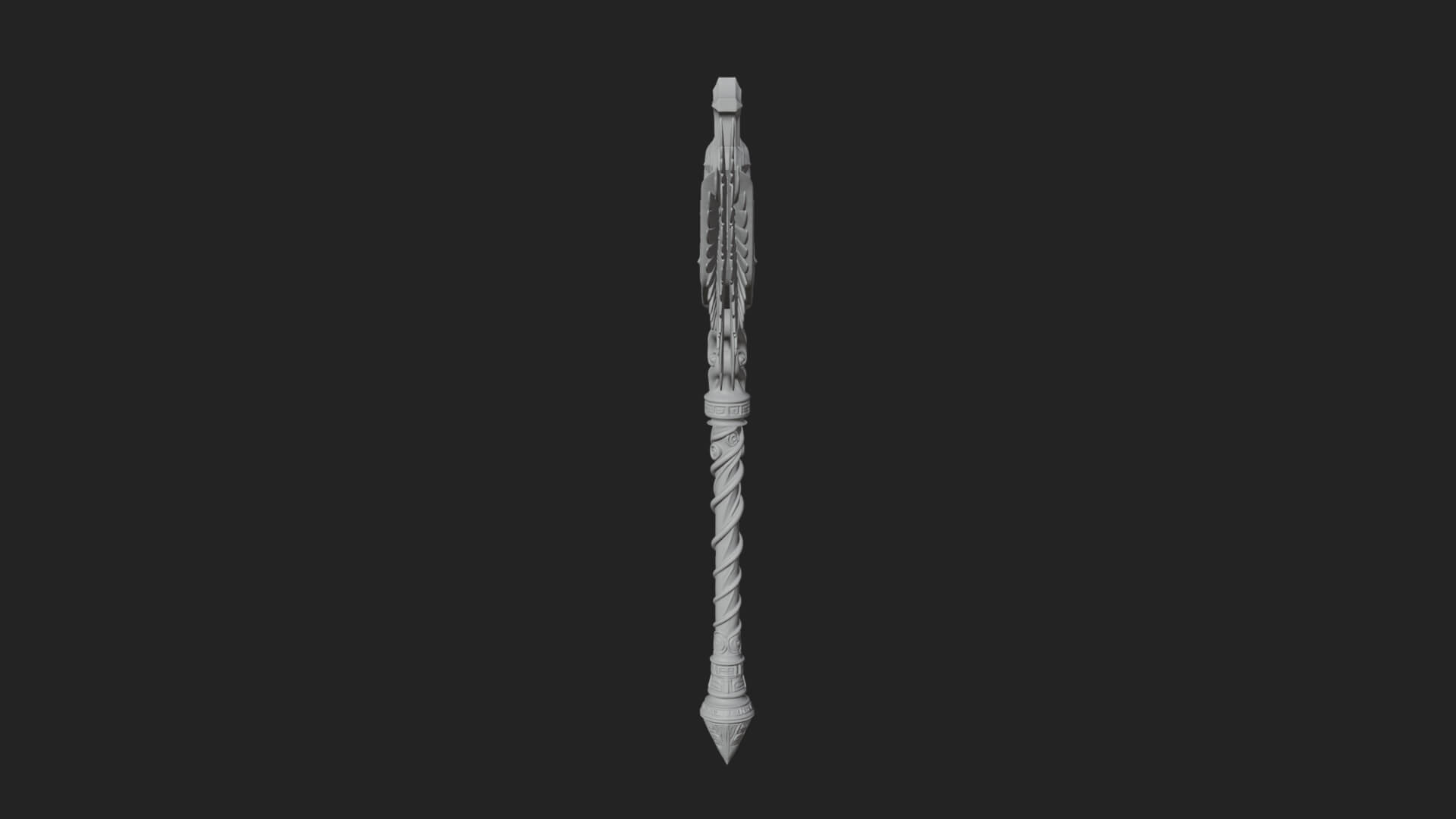 Winged Cross Scepter Model Design 3 3D Print Model 3D Model