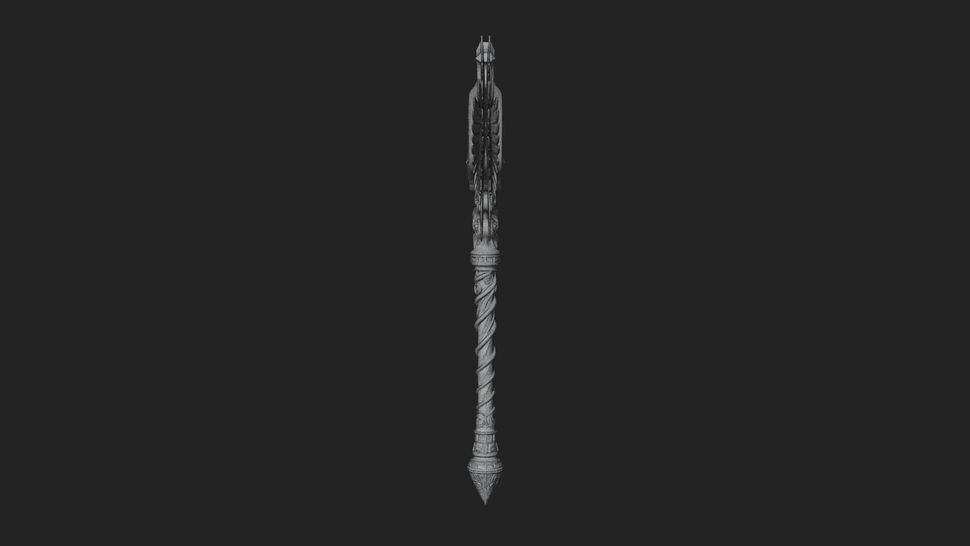 Winged Cross Scepter Model Design 3 3D Print Model 3D Model