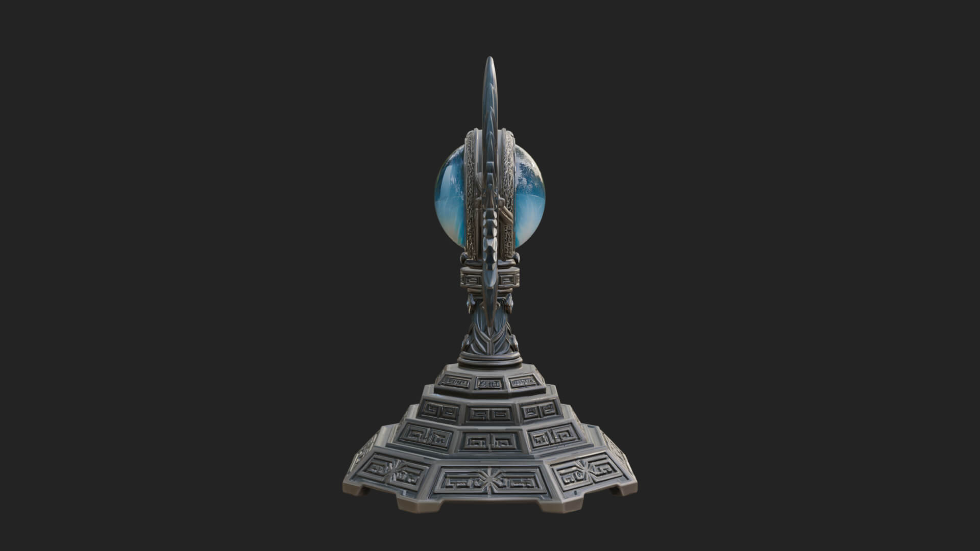 Winged Crystal Orb Stand Model Design 1 3D Print Model 3D Model