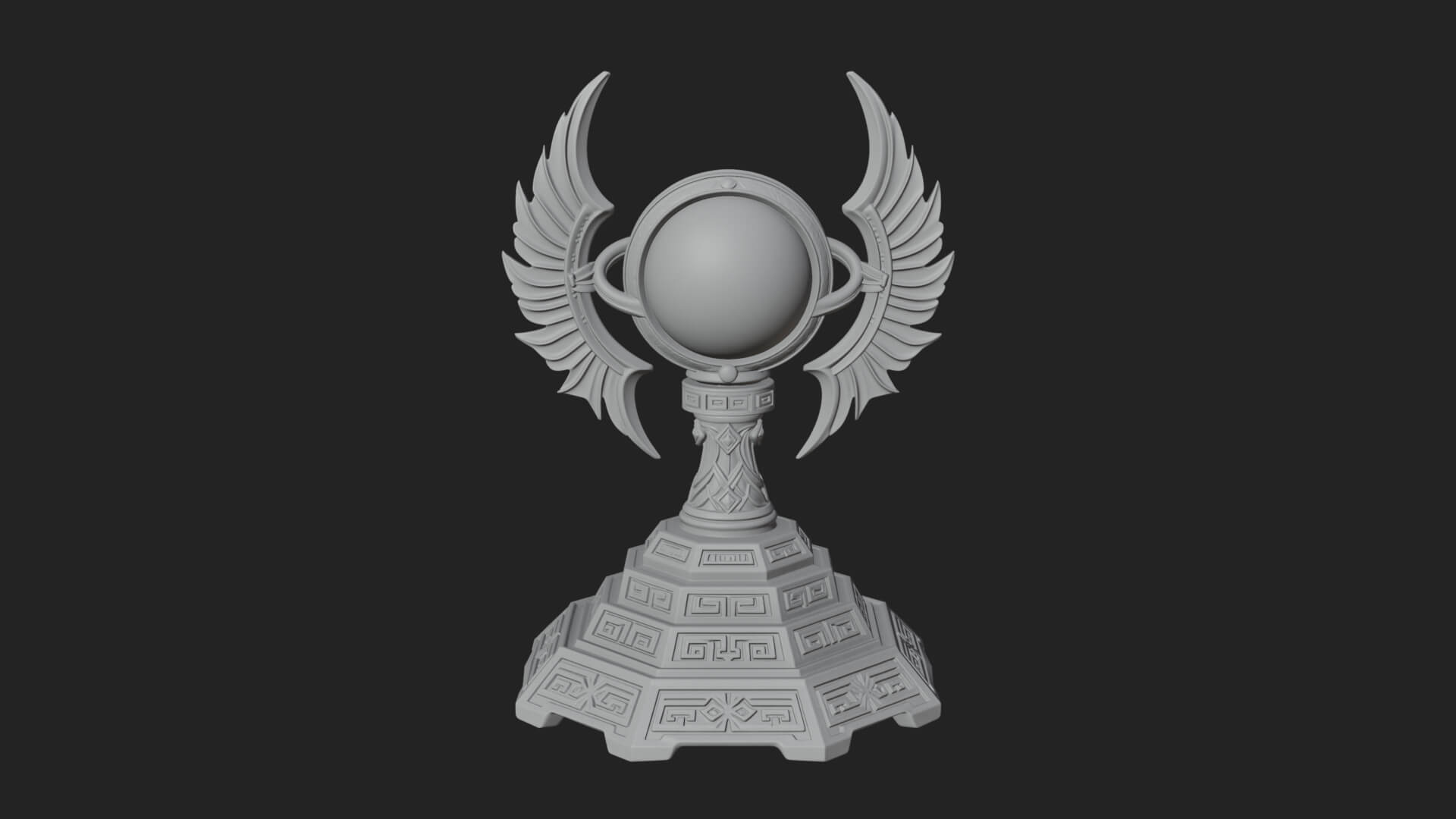 Winged Crystal Orb Stand Model Design 1 3D Print Model 3D Model
