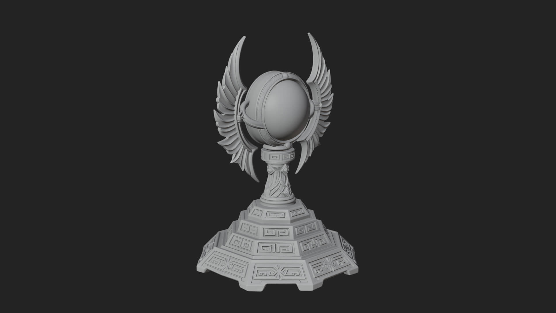 Winged Crystal Orb Stand Model Design 1 3D Print Model 3D Model