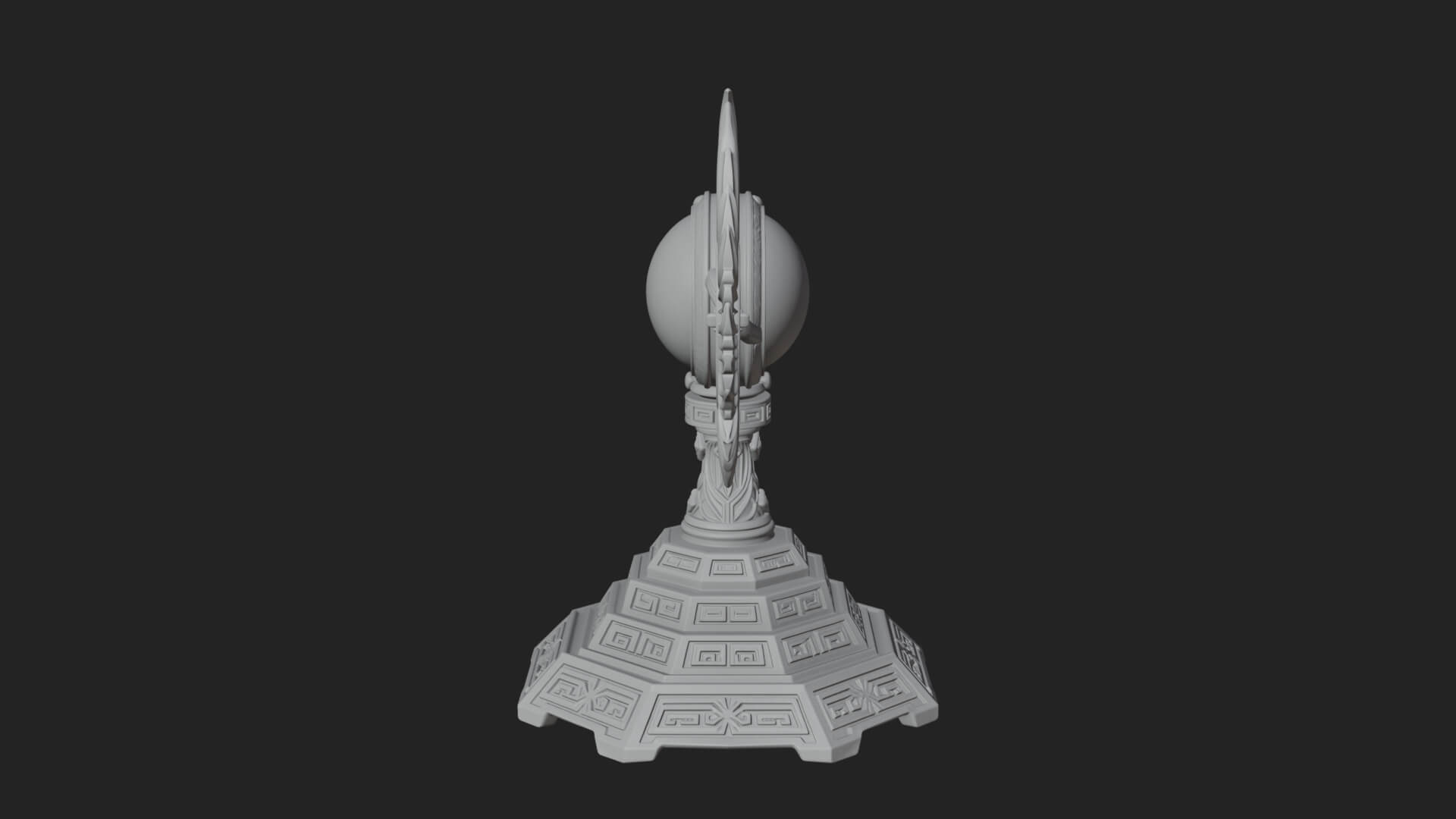 Winged Crystal Orb Stand Model Design 1 3D Print Model 3D Model