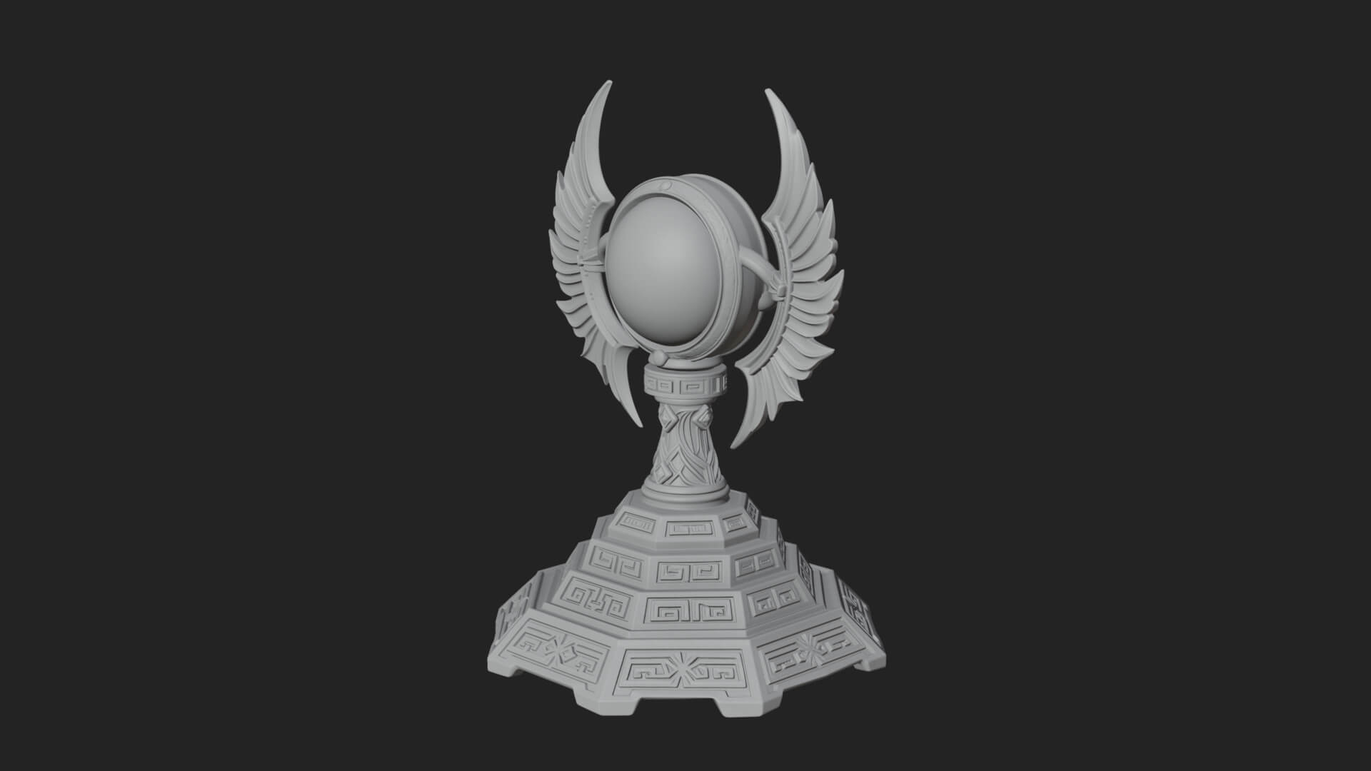 Winged Crystal Orb Stand Model Design 1 3D Print Model 3D Model