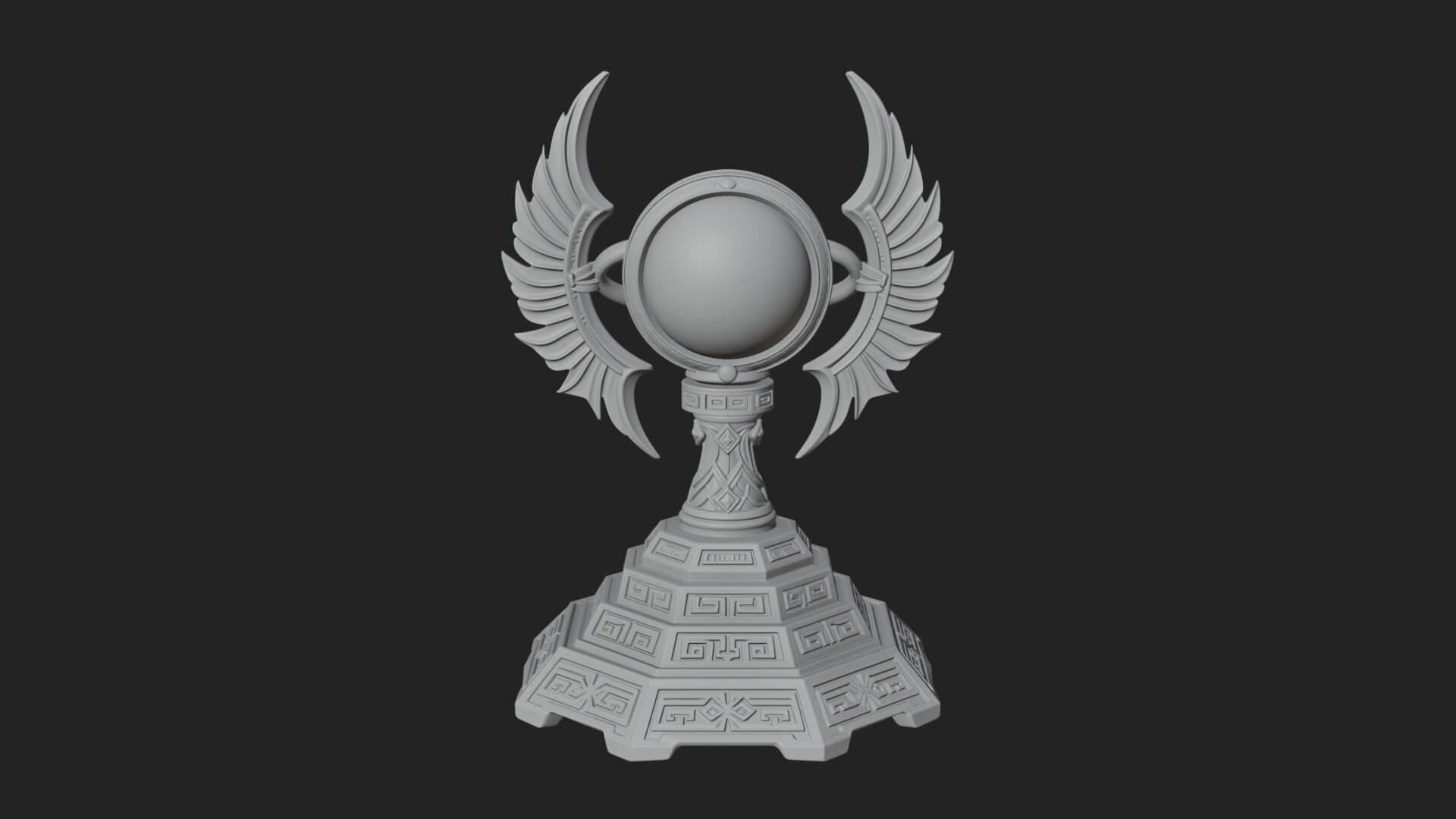Winged Crystal Orb Stand Model Design 1 3D Print Model 3D Model