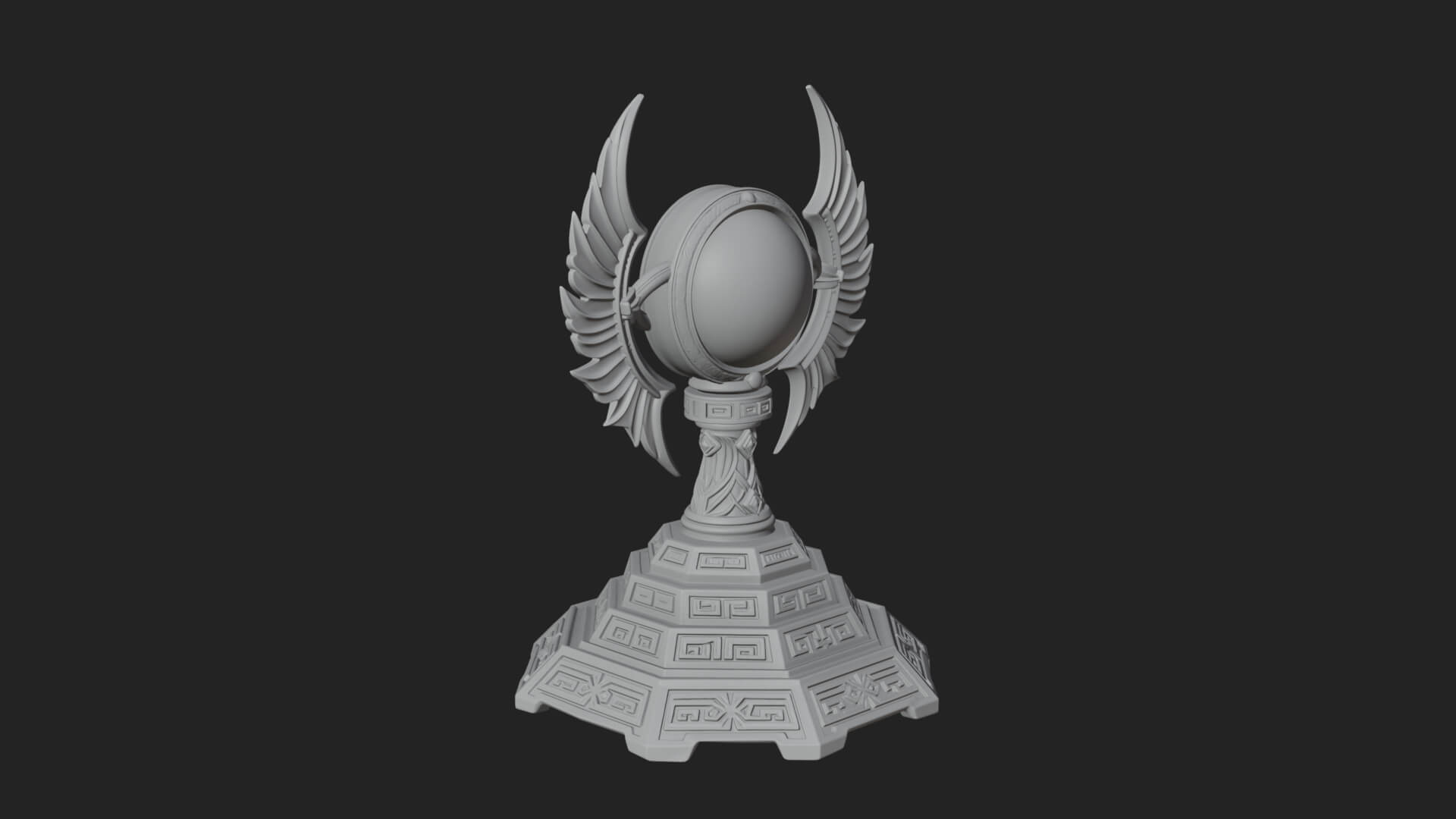 Winged Crystal Orb Stand Model Design 1 3D Print Model 3D Model
